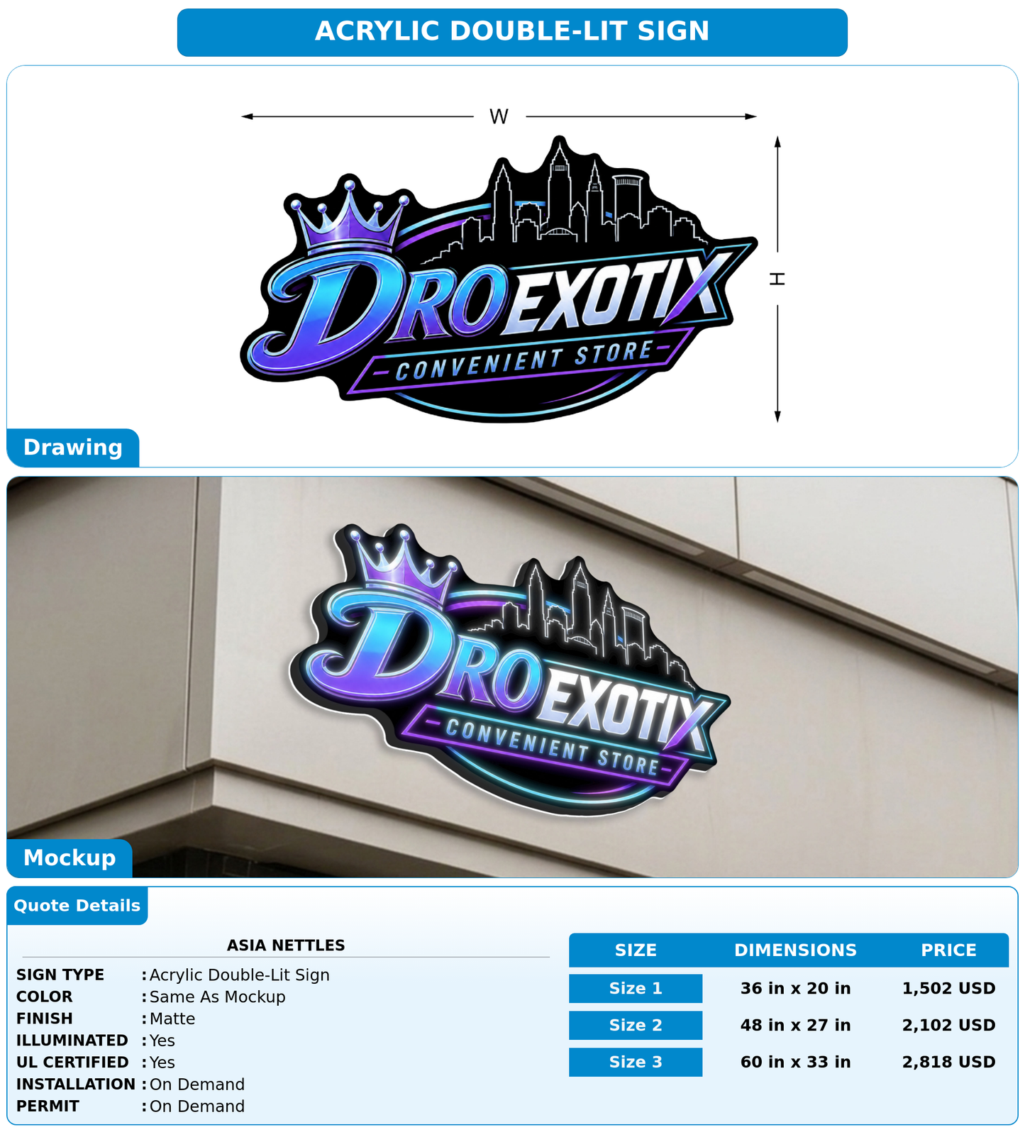 CUSTOM MOCKUP SIGN FOR Asia Nettles