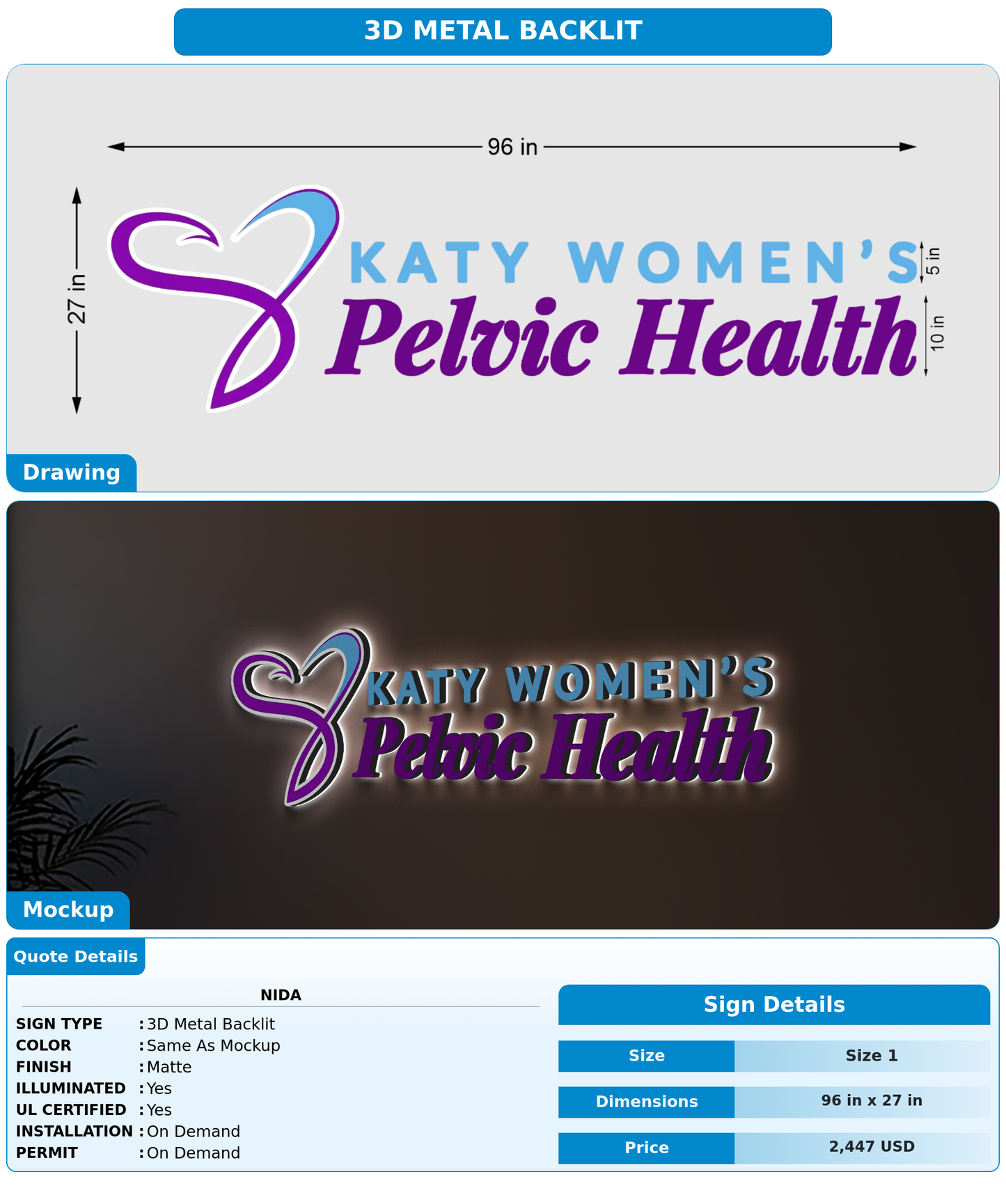CUSTOM MOCKUP SIGN FOR Nida