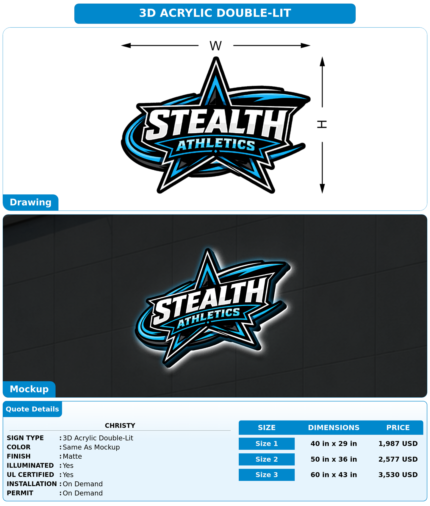 CUSTOM MOCKUP SIGN FOR Christy