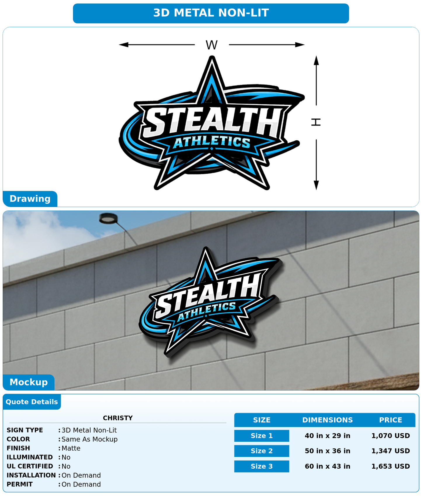 CUSTOM MOCKUP SIGN FOR Christy