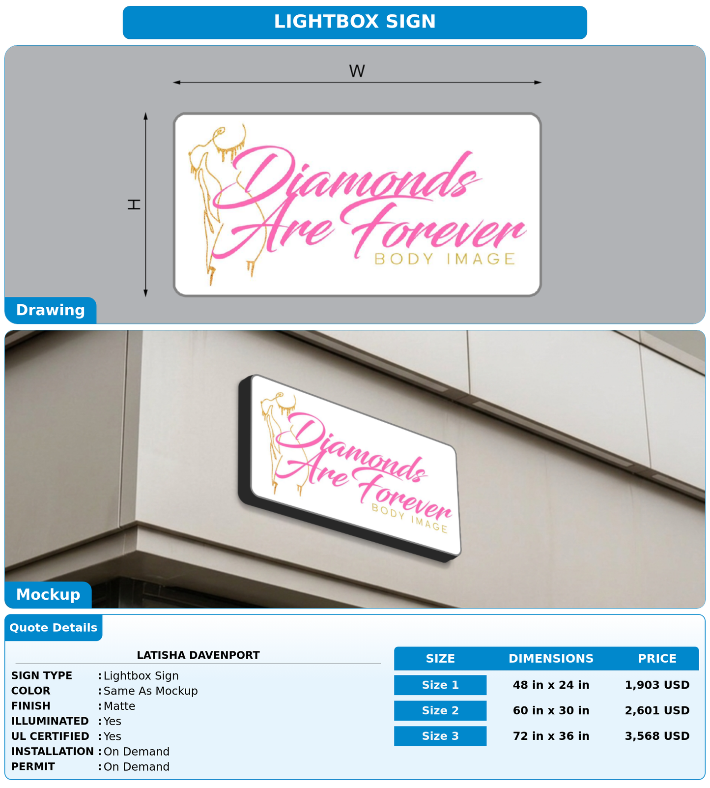 CUSTOM MOCKUP SIGN FOR LaTisha Davenport