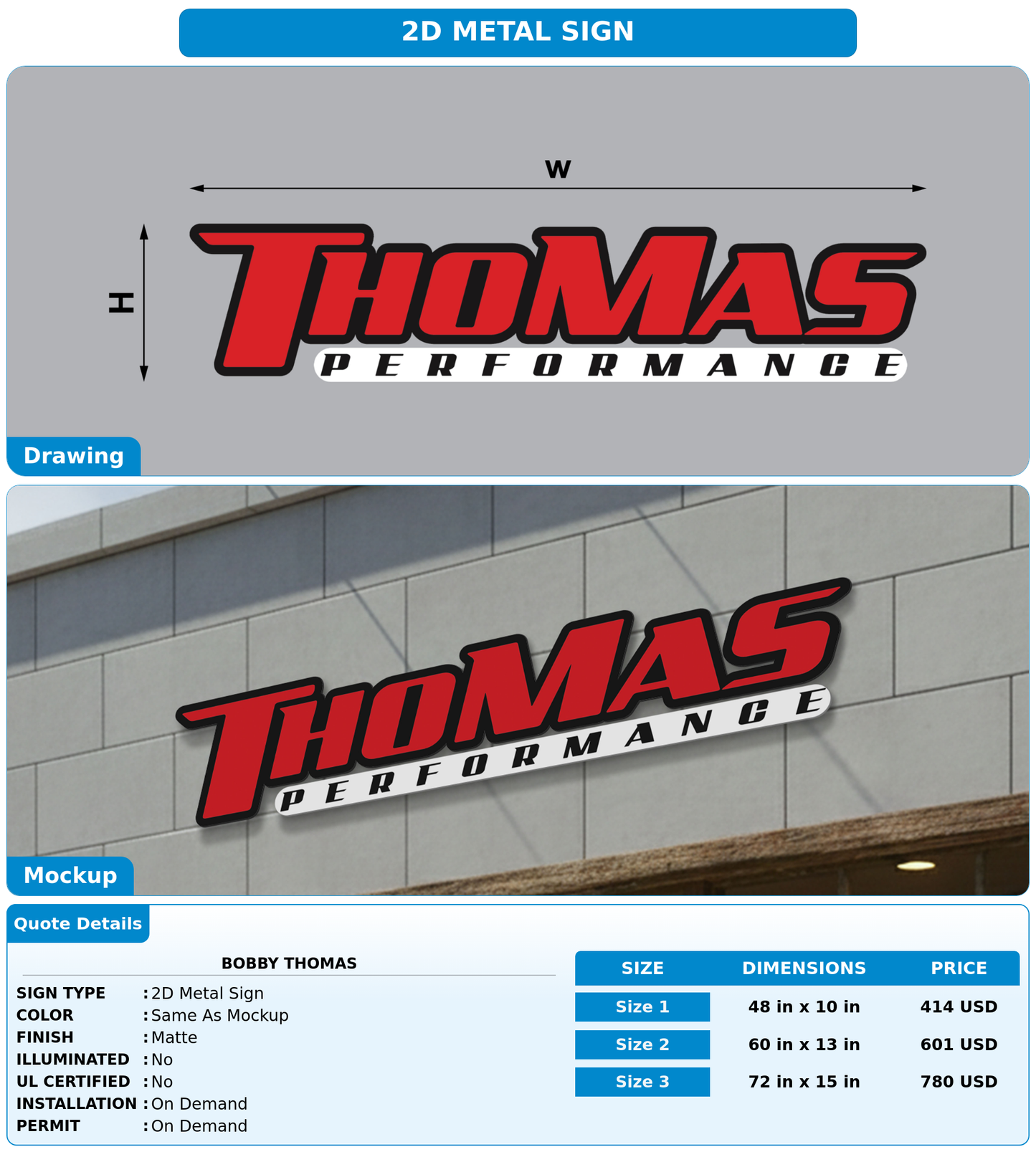 CUSTOM MOCKUP SIGN FOR BOBBY THOMAS