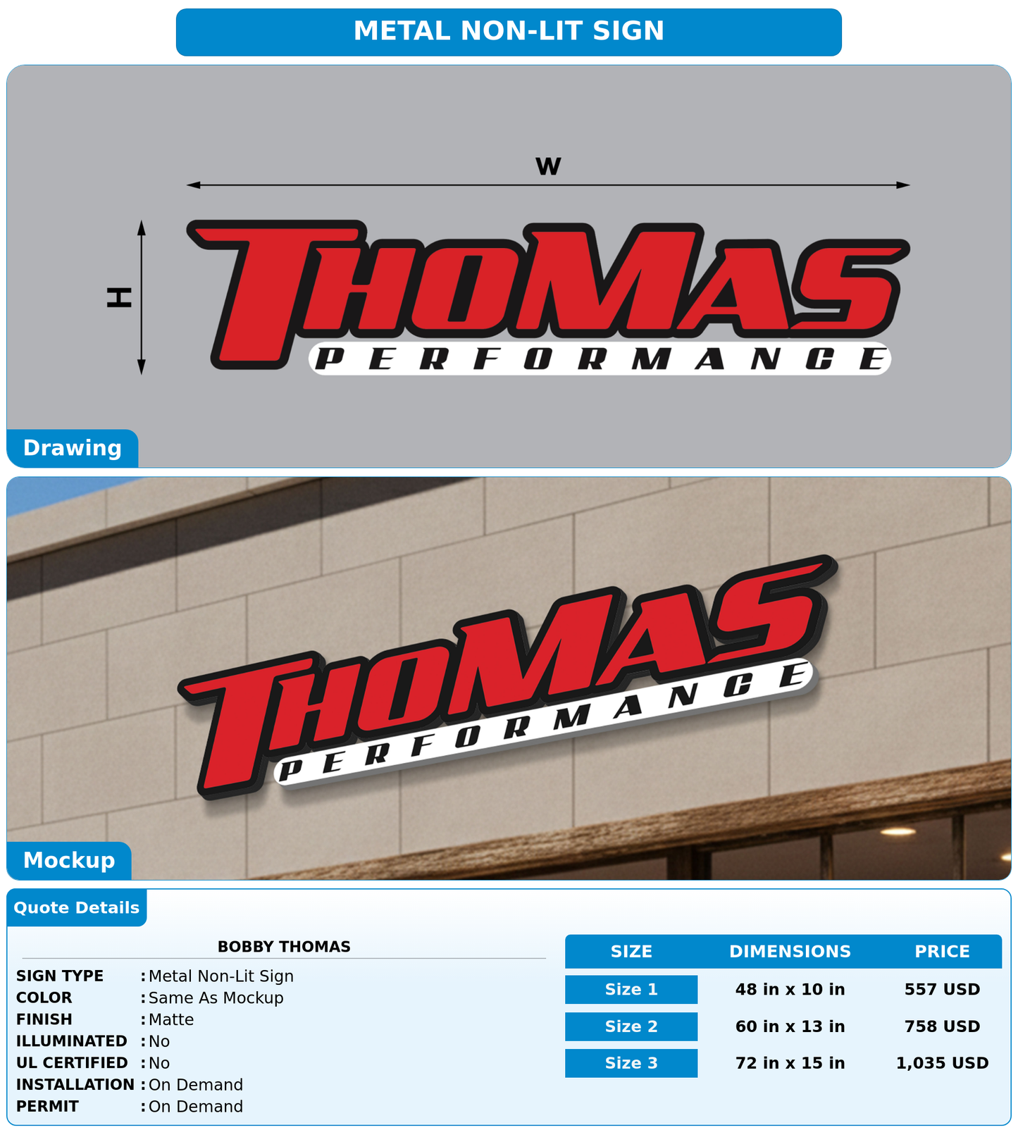 CUSTOM MOCKUP SIGN FOR BOBBY THOMAS