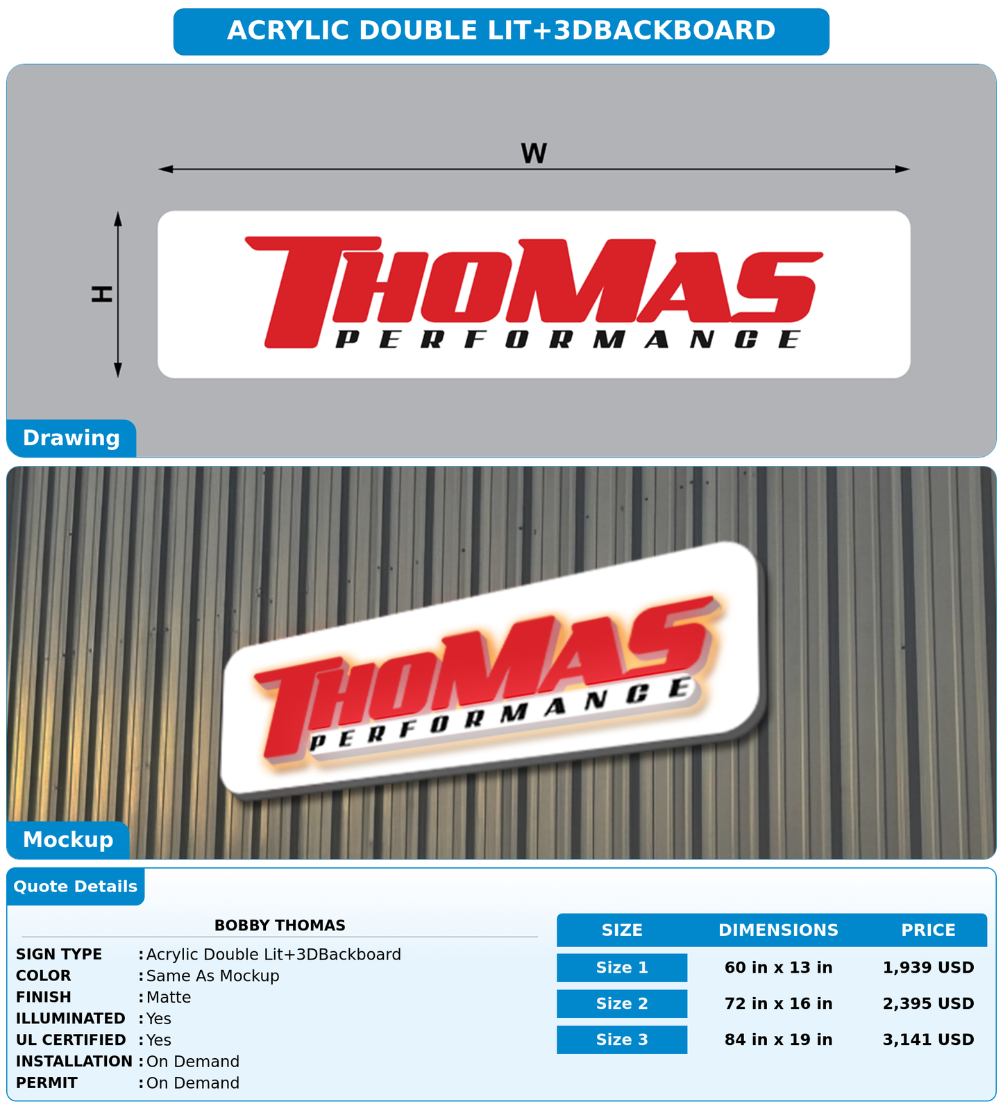 CUSTOM MOCKUP SIGN FOR BOBBY THOMAS