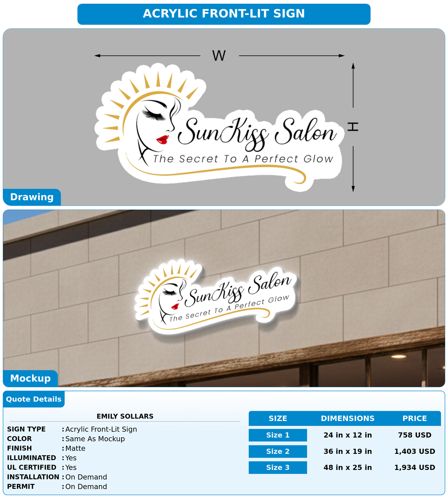 CUSTOM MOCKUP SIGN FOR Emily Sollars