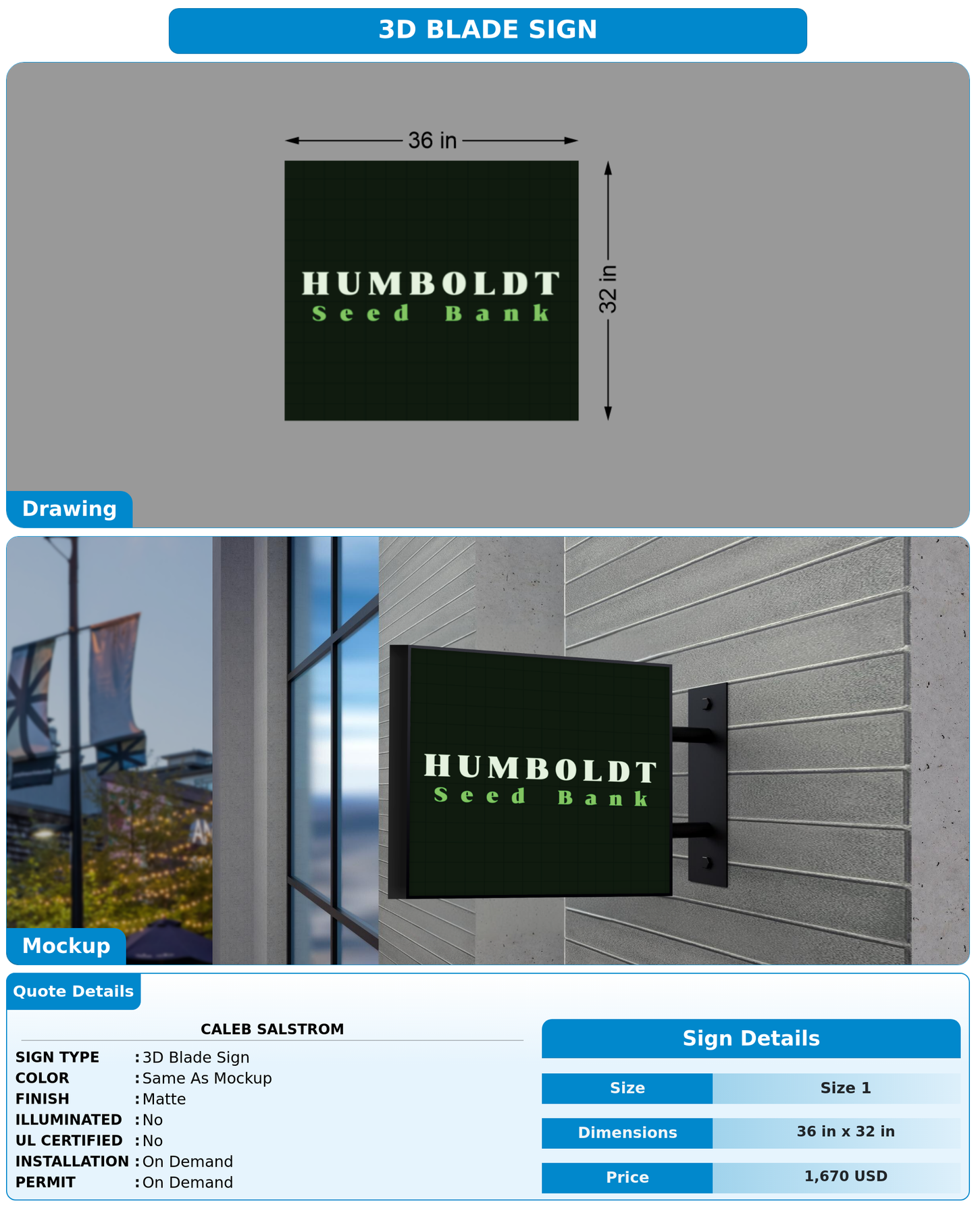 CUSTOM MOCKUP SIGN FOR Caleb Salstrom