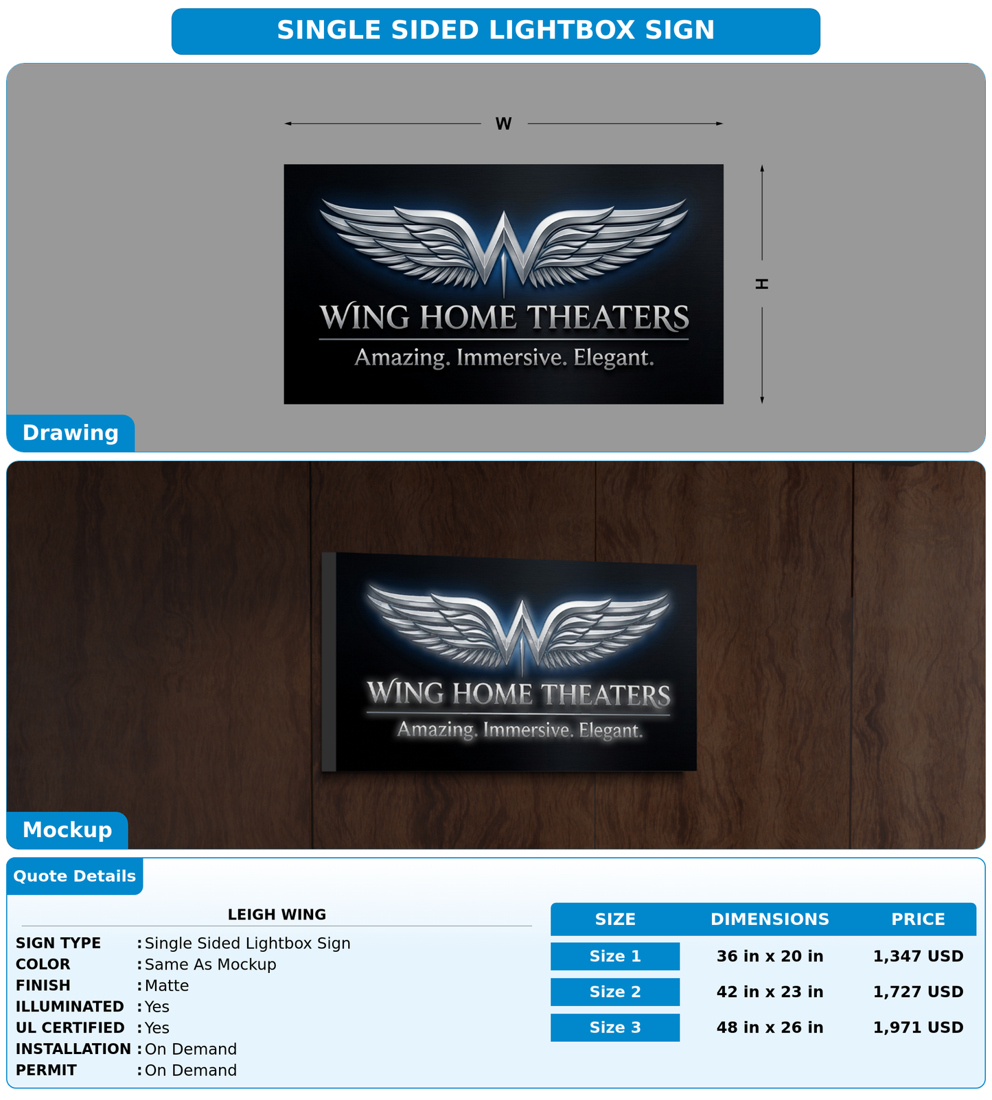 CUSTOM MOCKUP SIGN FOR Leigh Wing