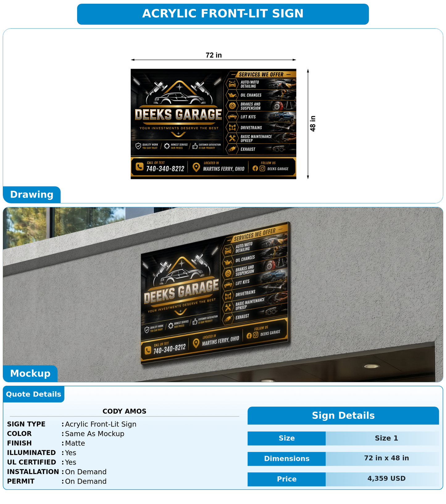 CUSTOM MOCKUP SIGN FOR Cody Amos