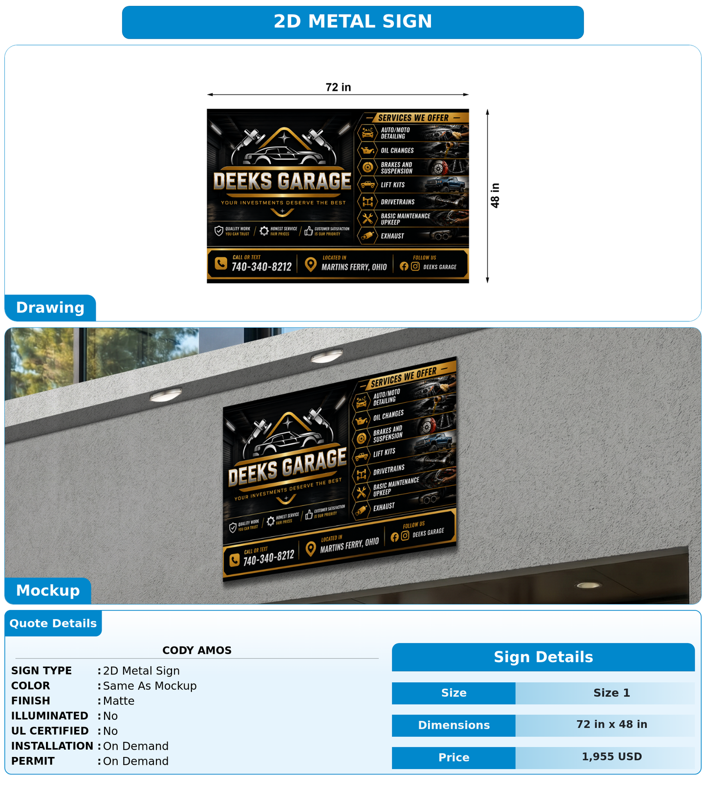 CUSTOM MOCKUP SIGN FOR Cody Amos