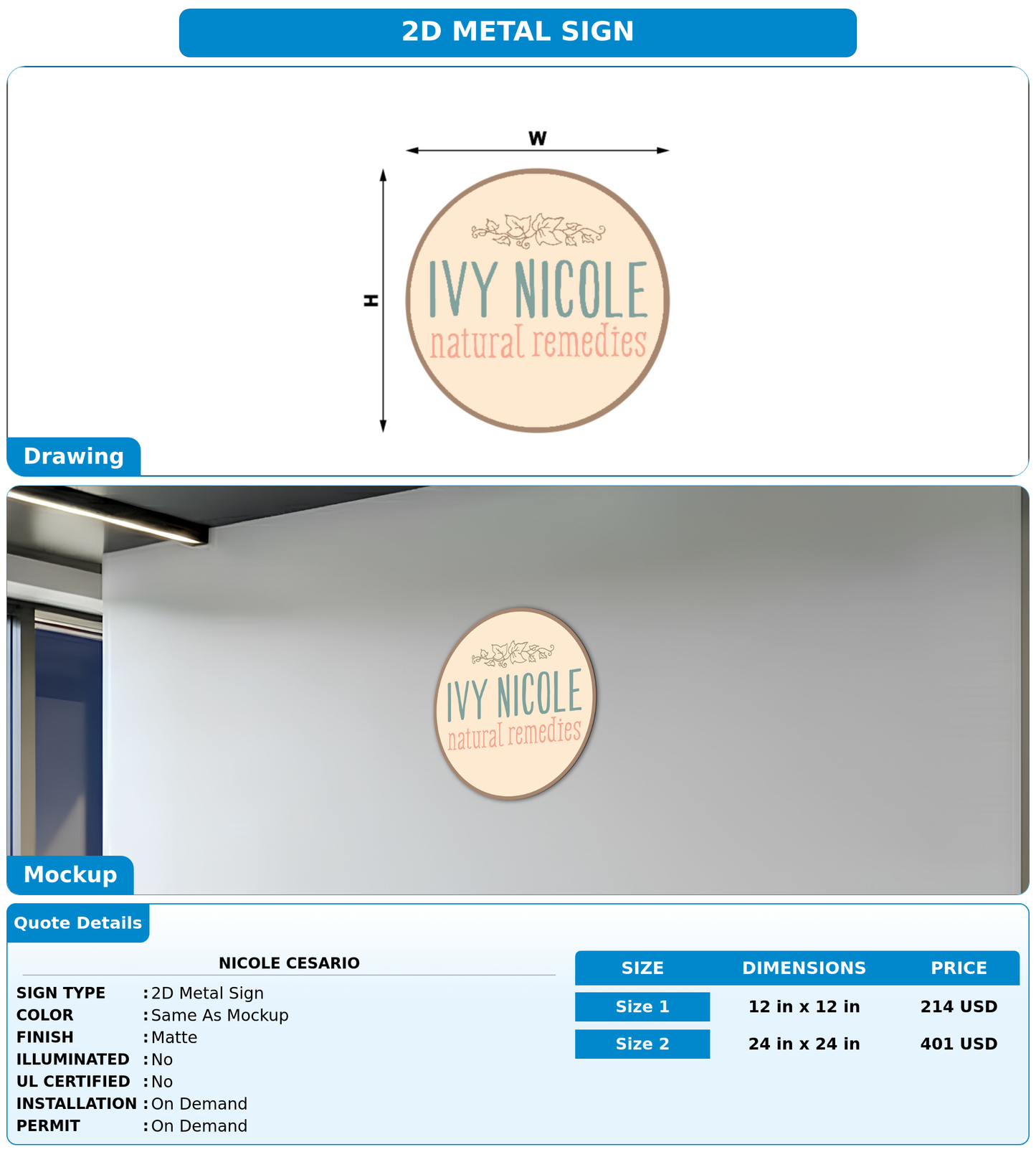 CUSTOM MOCKUP SIGN FOR Nicole Cesario