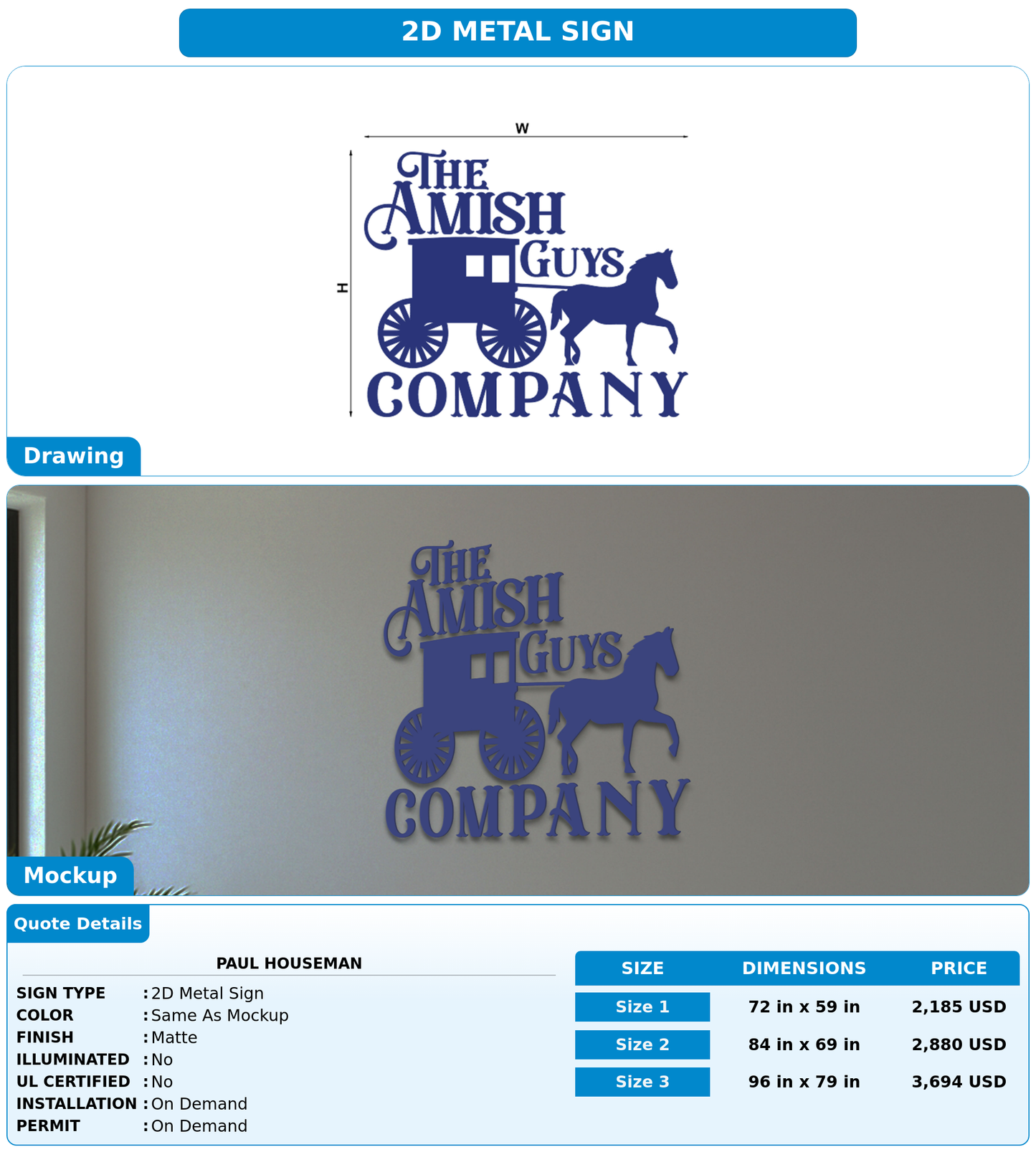 CUSTOM MOCKUP SIGN FOR Paul Houseman