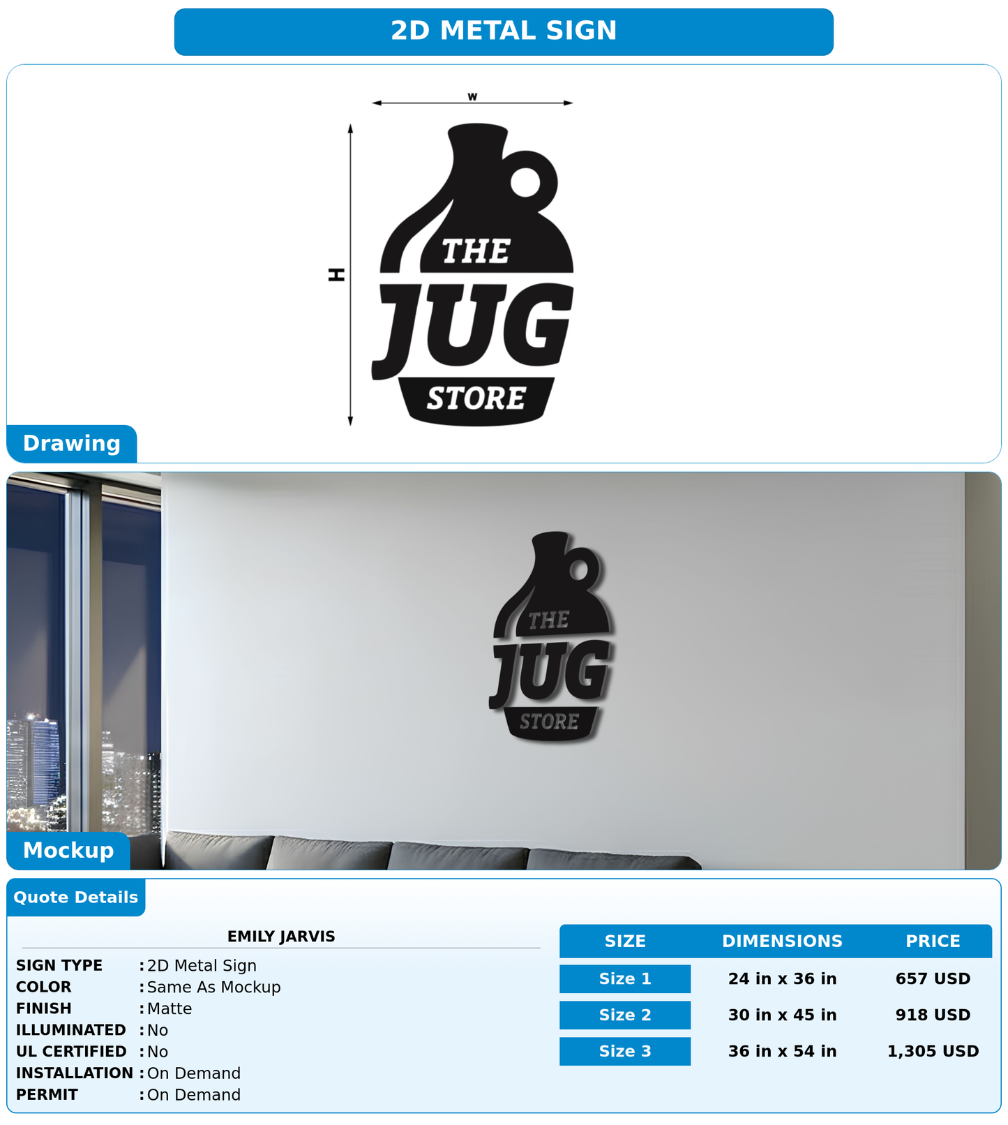 CUSTOM MOCKUP SIGN FOR Emily jarvis