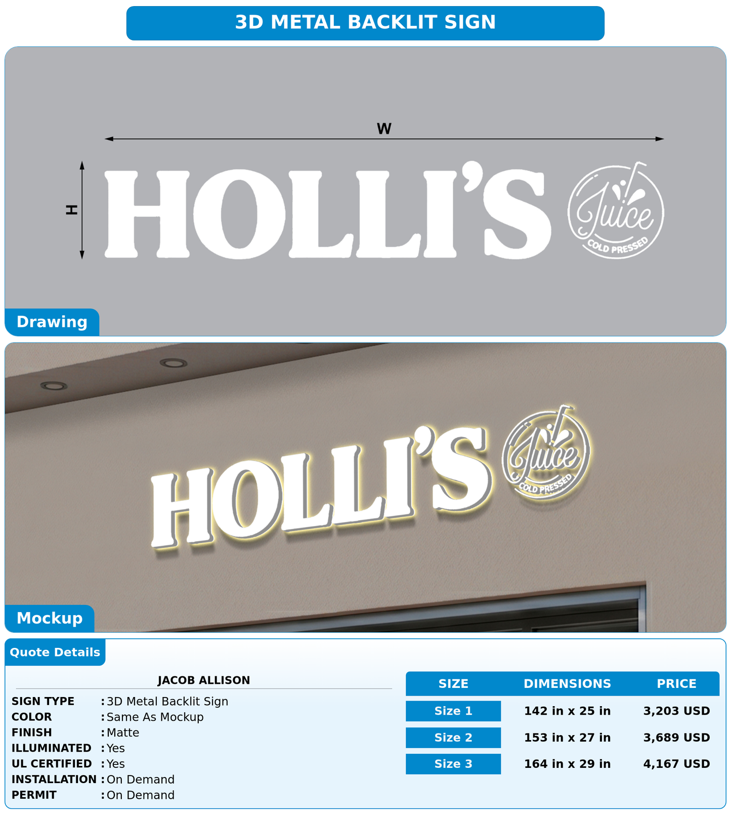 CUSTOM MOCKUP SIGN FOR Jacob Allison