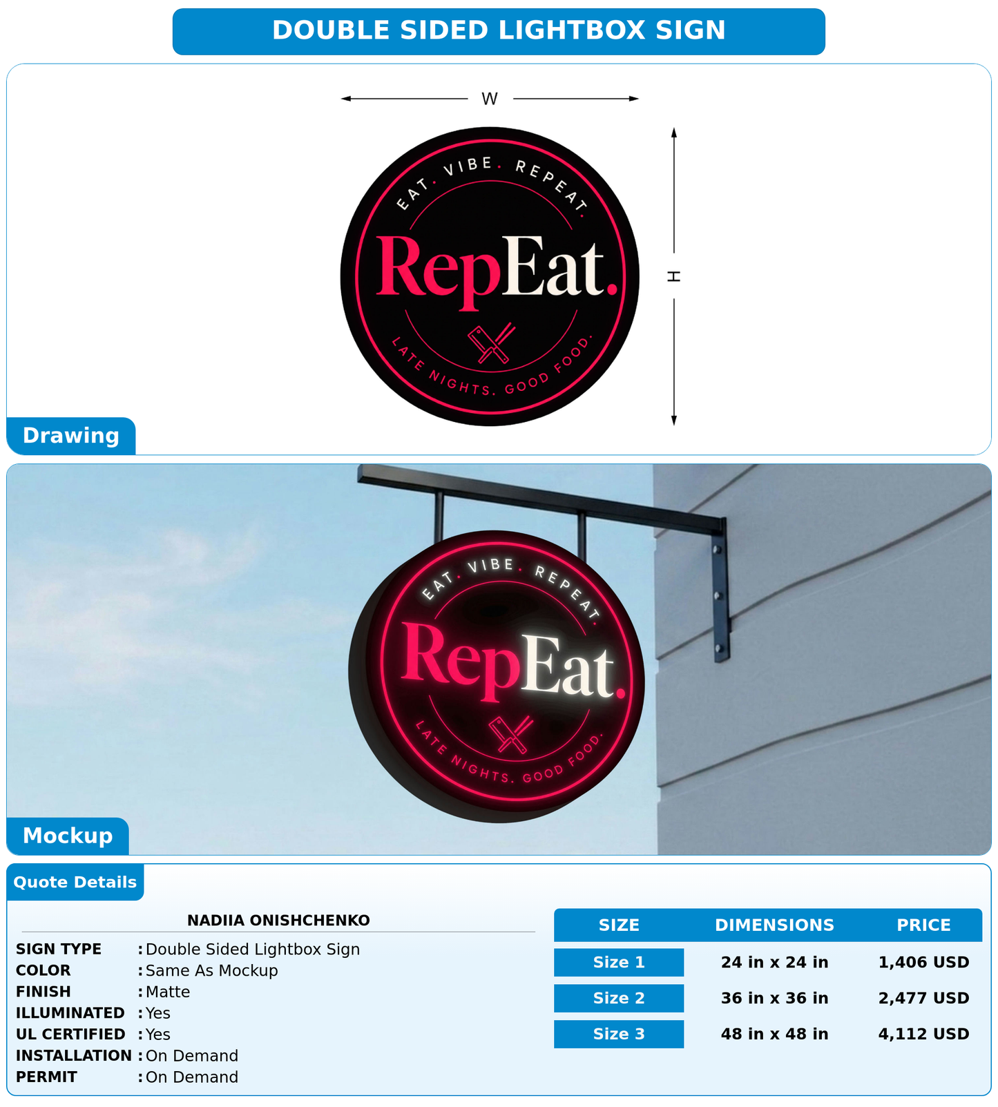 CUSTOM MOCKUP SIGN FOR Nadiia Onishchenko