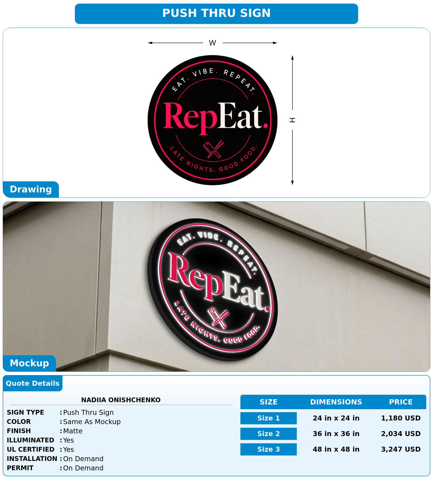 CUSTOM MOCKUP SIGN FOR Nadiia Onishchenko