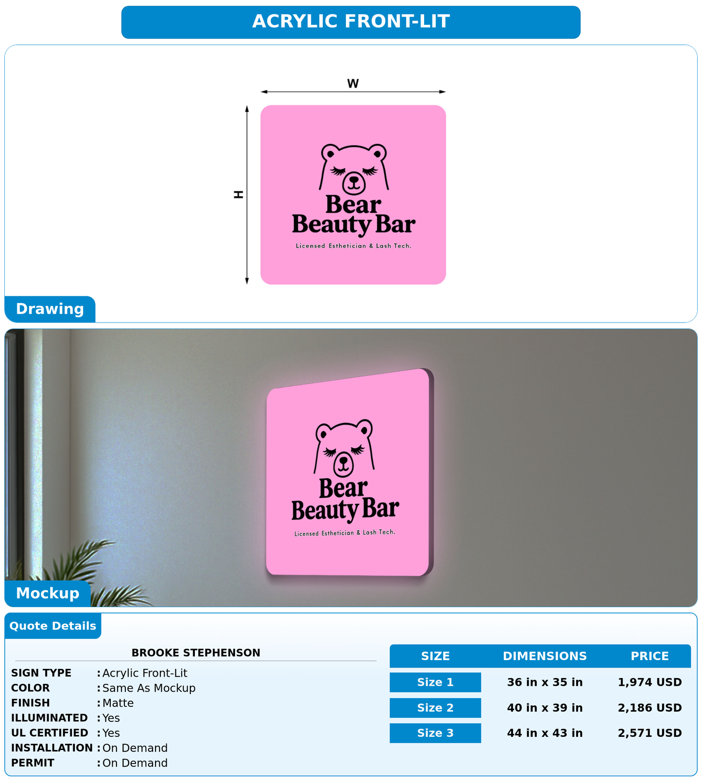 CUSTOM MOCKUP SIGN FOR Brooke Stephenson