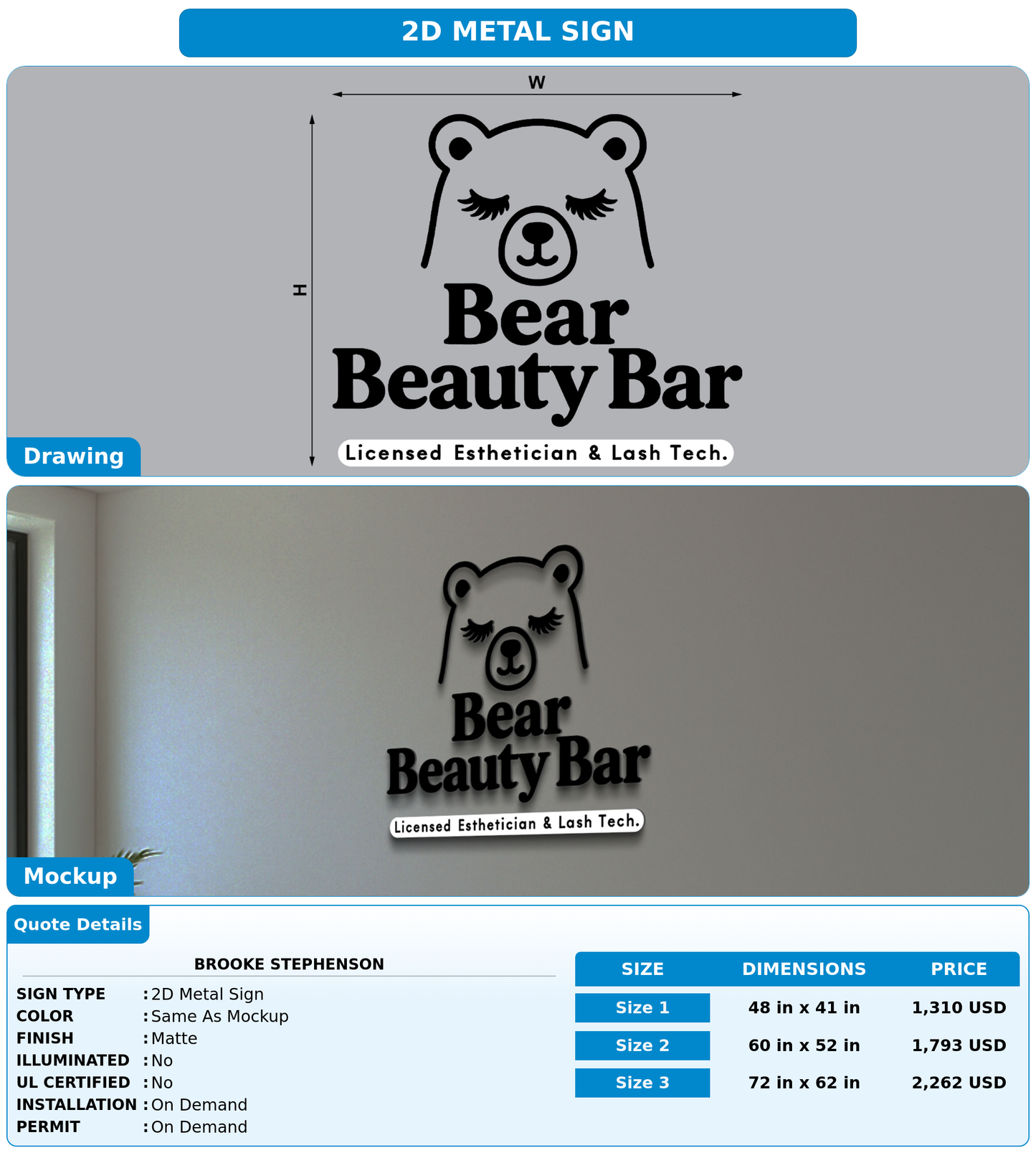 CUSTOM MOCKUP SIGN FOR Brooke Stephenson