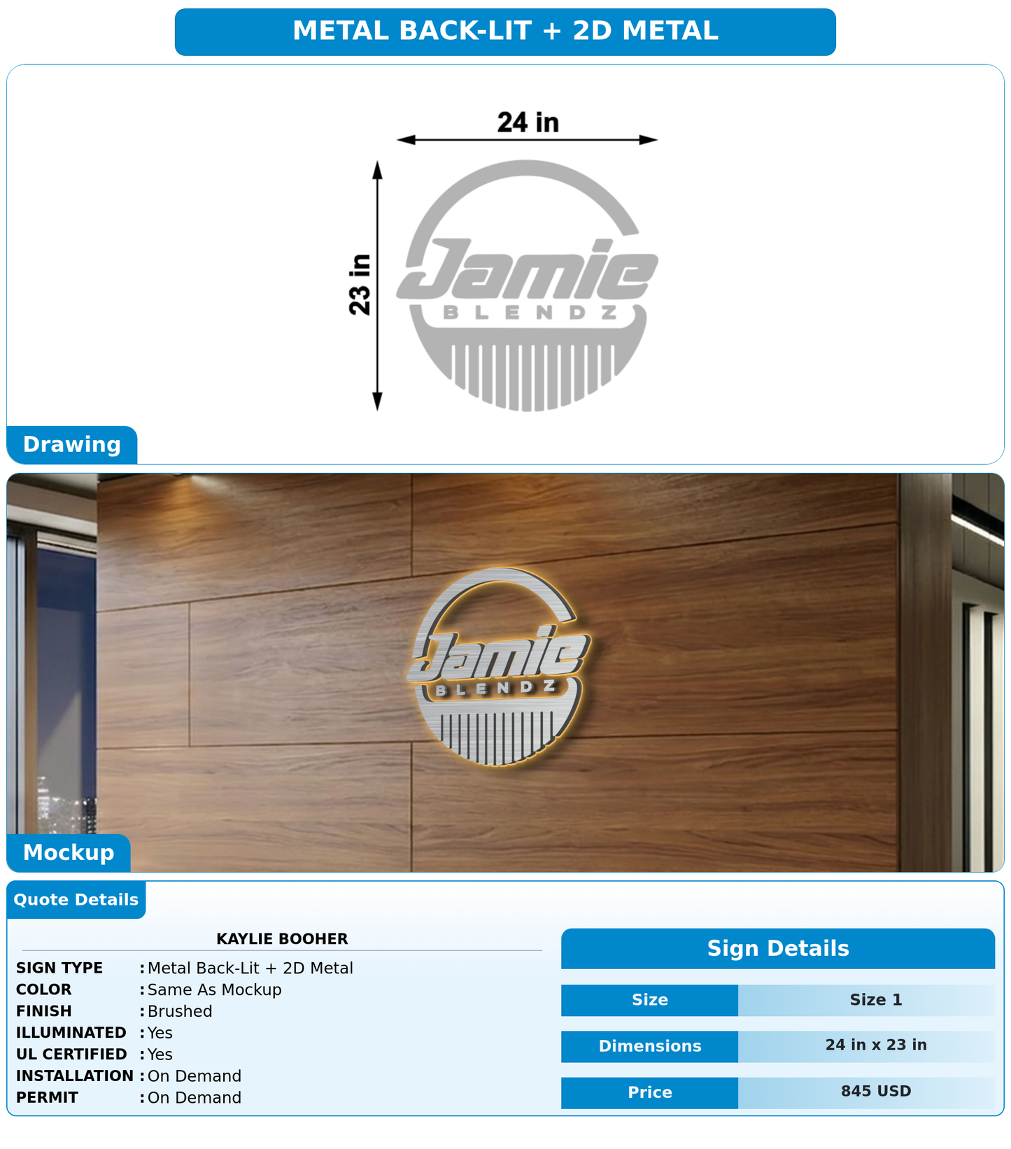 CUSTOM MOCKUP SIGN FOR Kaylie Booher