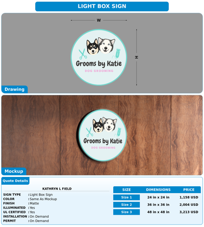 CUSTOM MOCKUP SIGN FOR Kathryn L Field