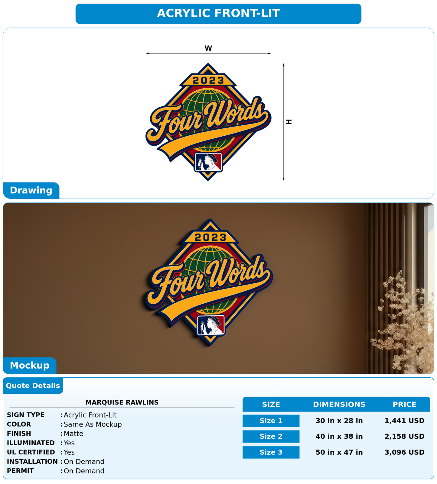 CUSTOM MOCKUP SIGN FOR Marquise rawlins