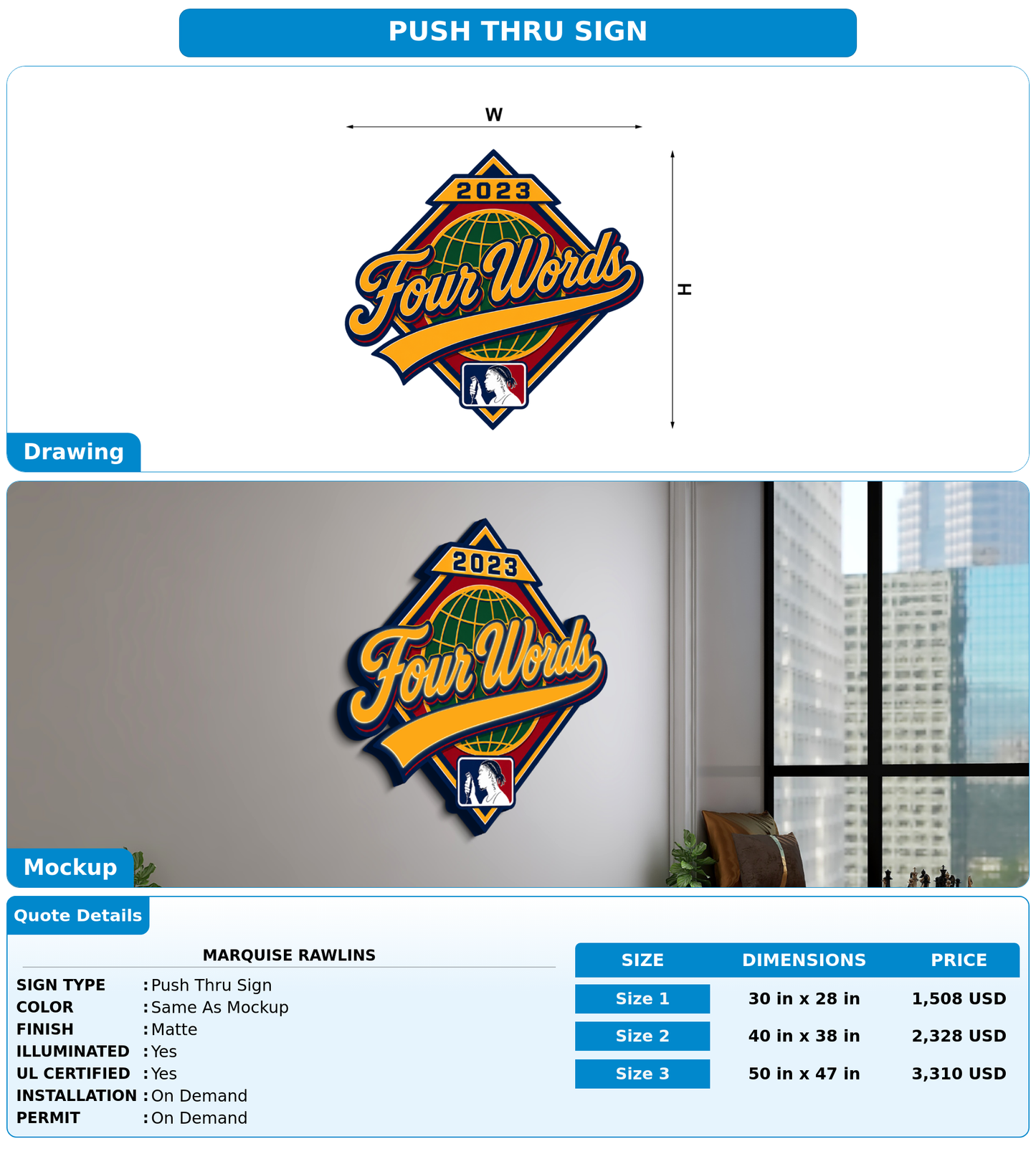 CUSTOM MOCKUP SIGN FOR Marquise rawlins