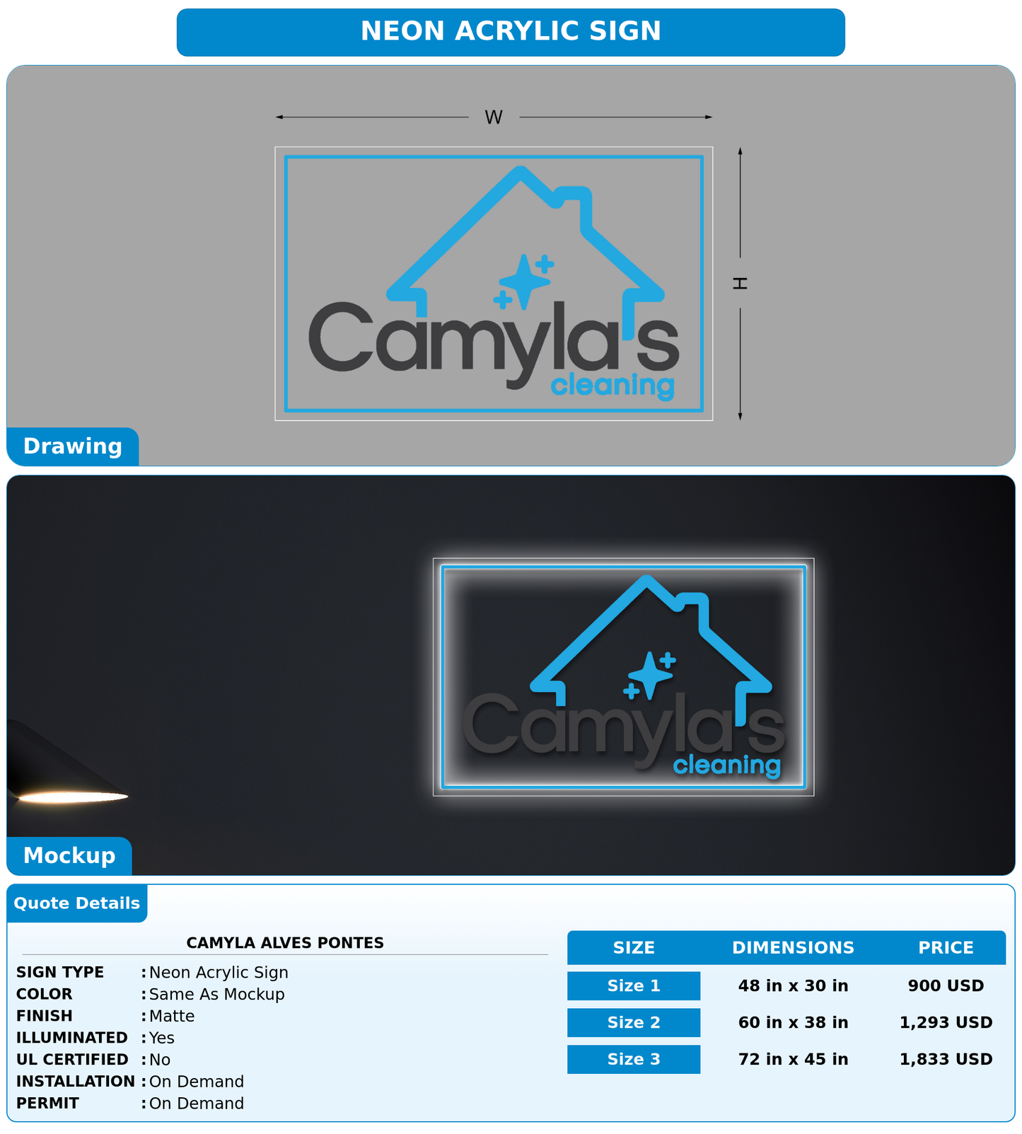 CUSTOM MOCKUP SIGN FOR Camyla Alves Pontes