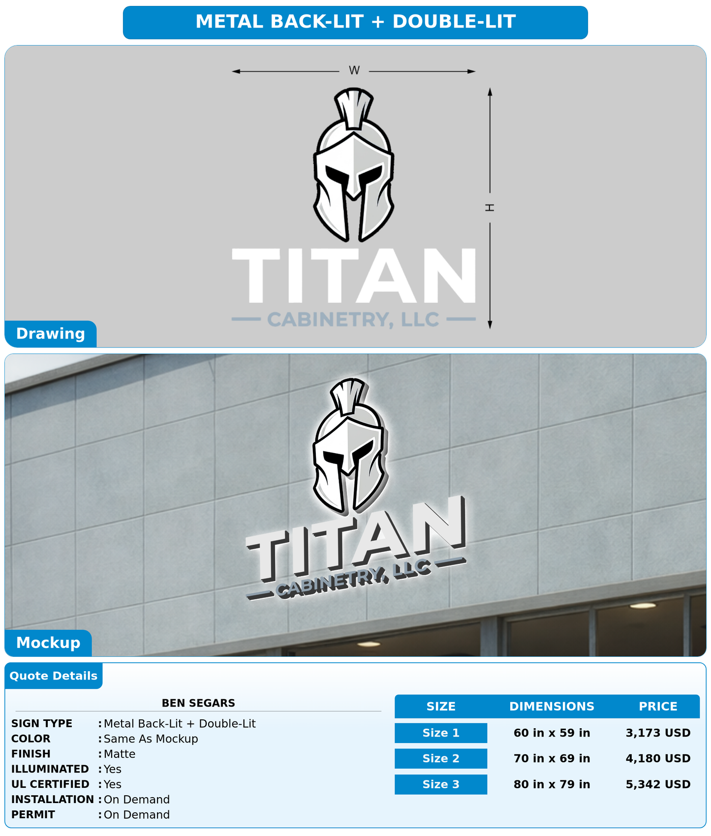 CUSTOM MOCKUP SIGN FOR Ben
  Segars