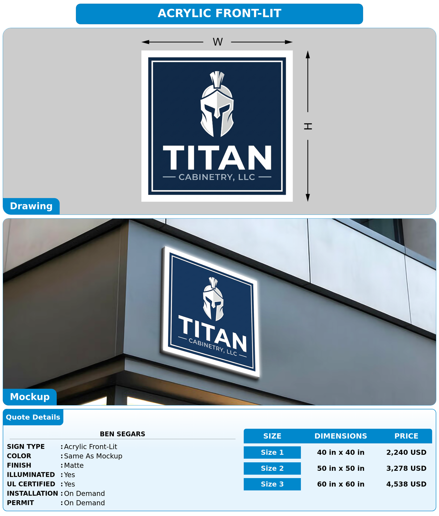 CUSTOM MOCKUP SIGN FOR Ben
  Segars
