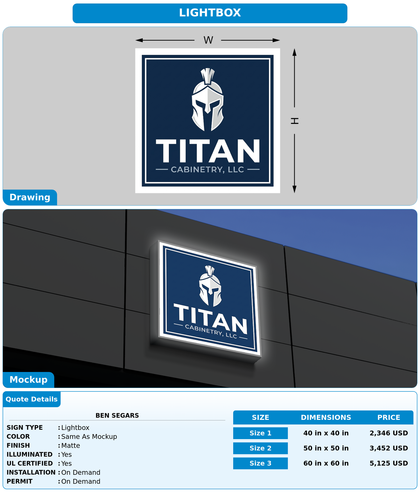 CUSTOM MOCKUP SIGN FOR Ben
  Segars