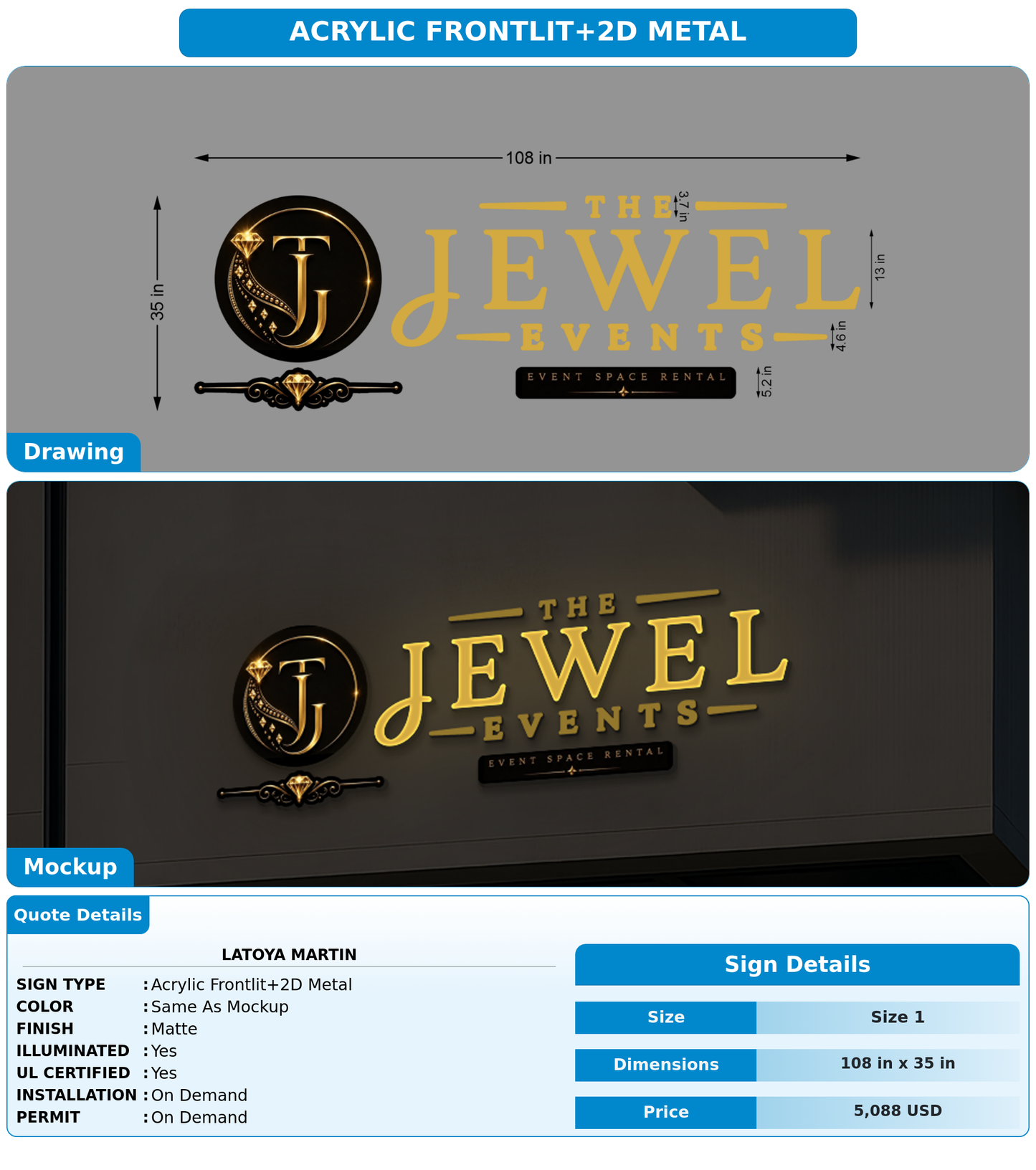 CUSTOM MOCKUP SIGN FOR Latoya Martin