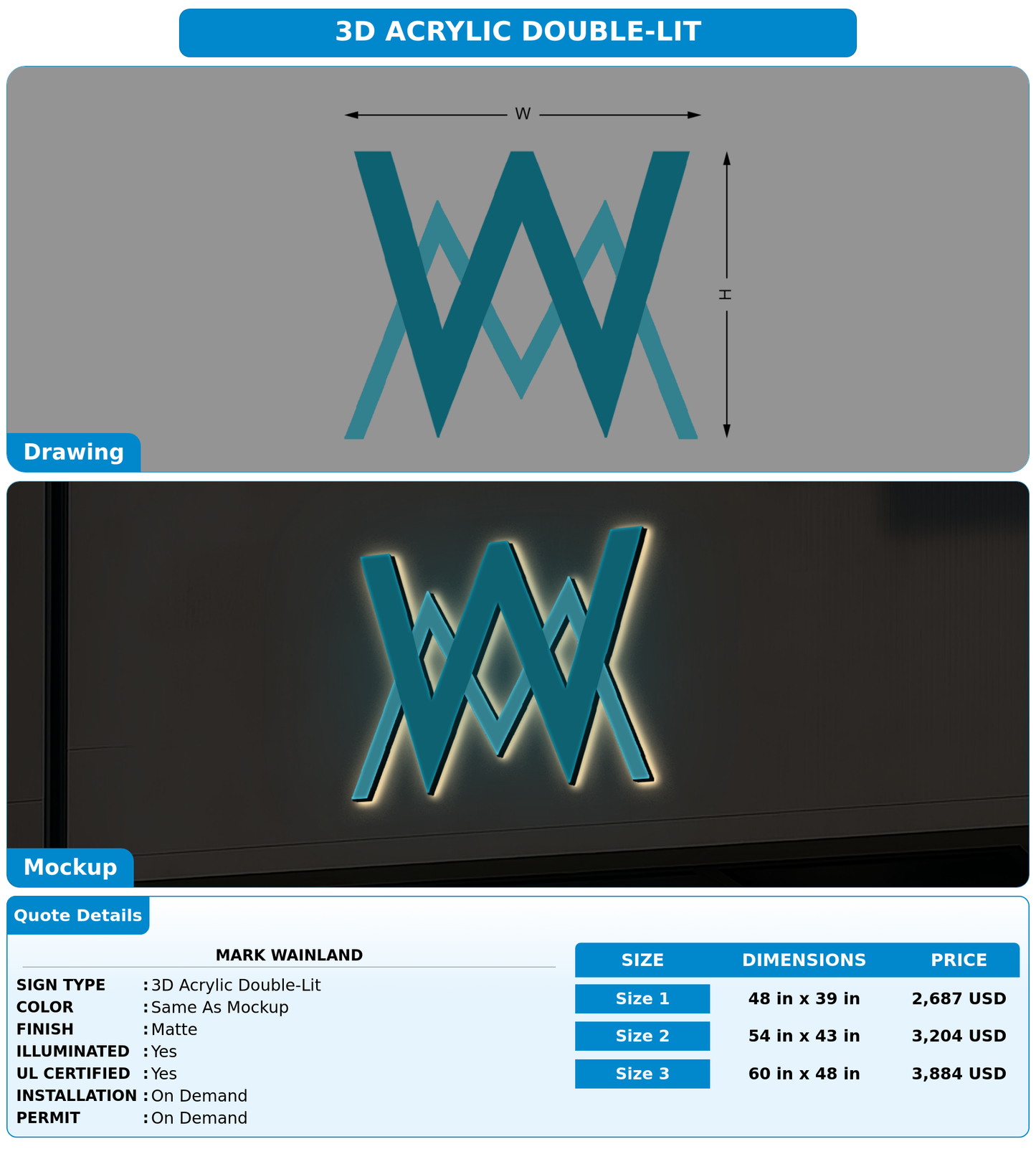 CUSTOM MOCKUP SIGN FOR Mark
  wainland