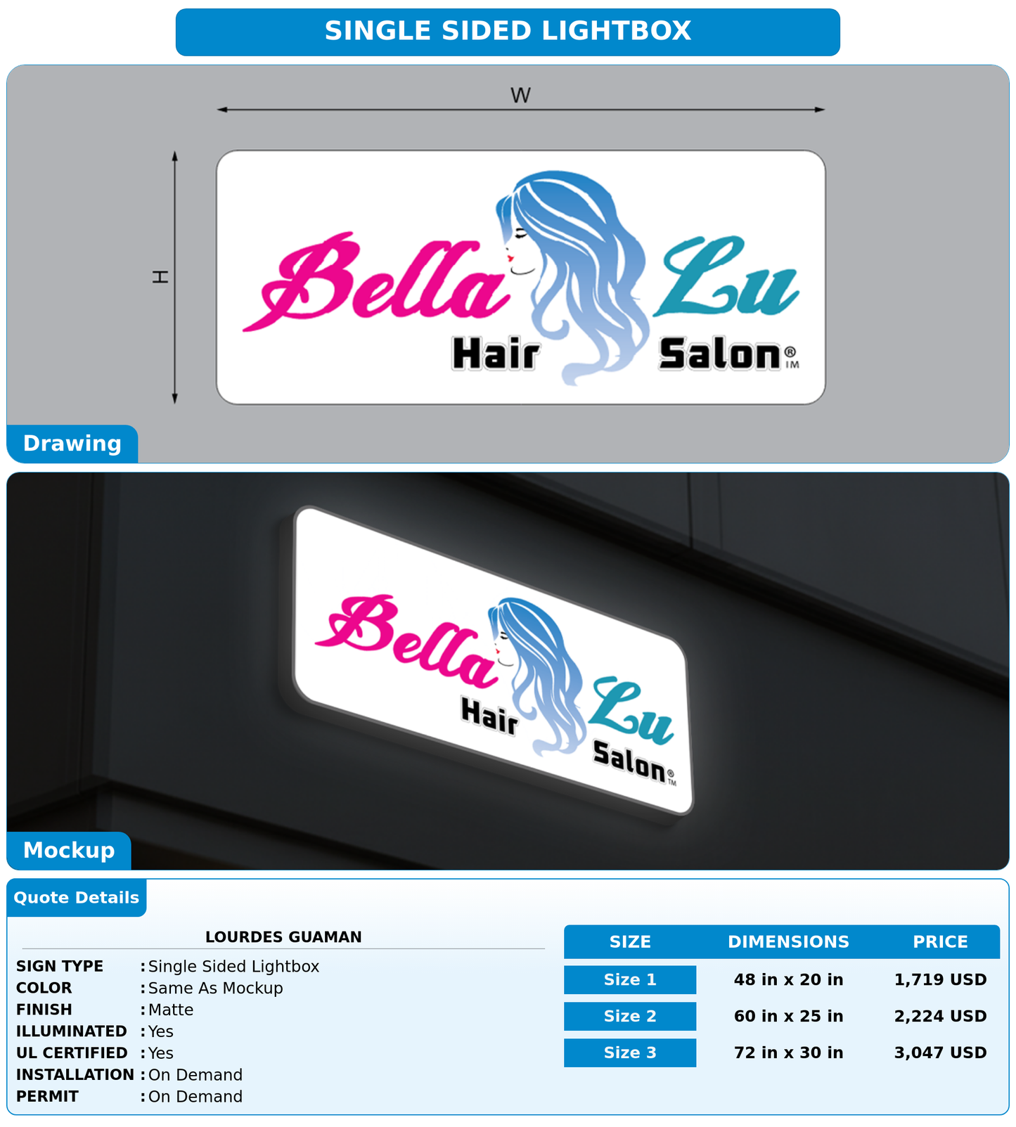 CUSTOM MOCKUP SIGN FOR Lourdes
  Guaman