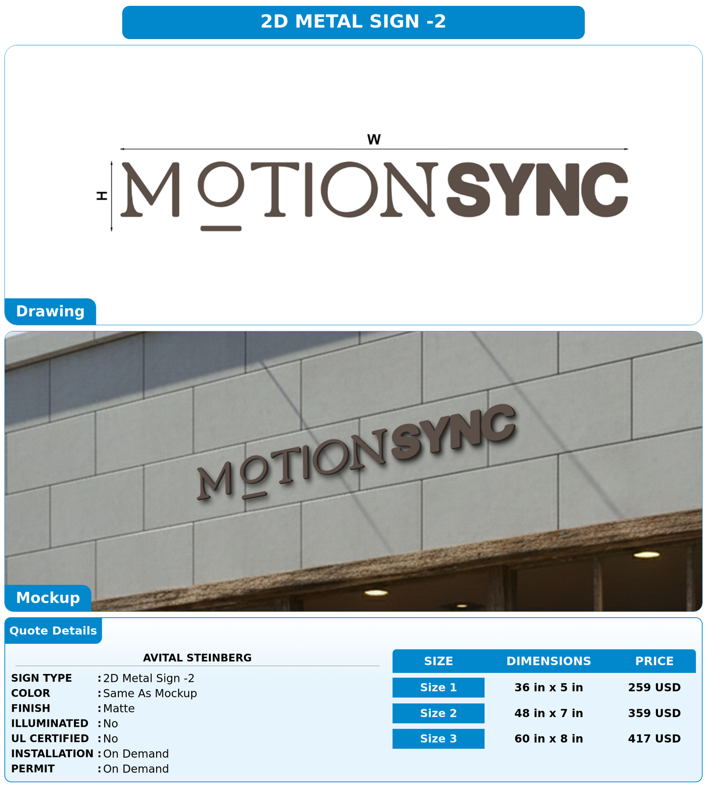 CUSTOM MOCKUP SIGN FOR avital steinberg