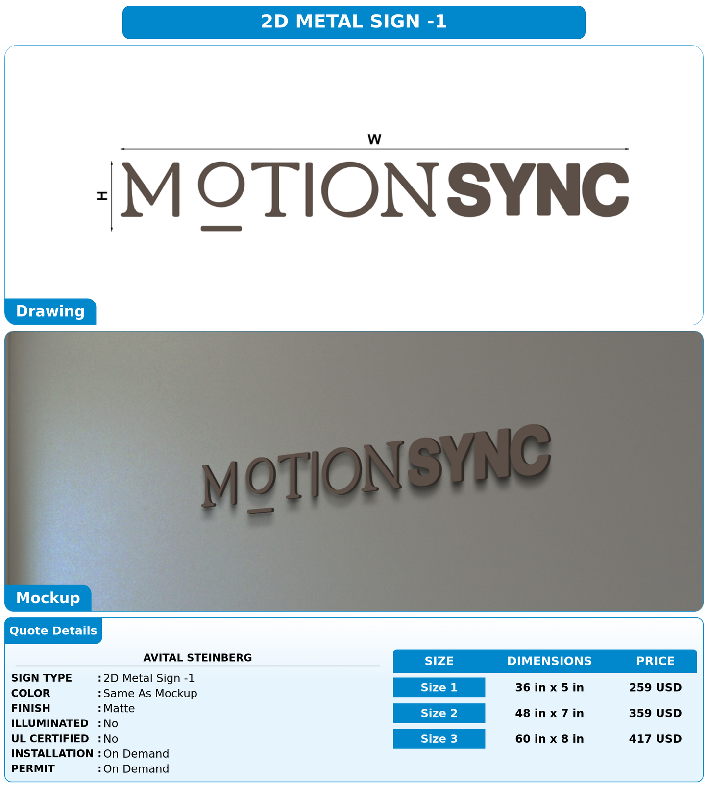 CUSTOM MOCKUP SIGN FOR avital steinberg