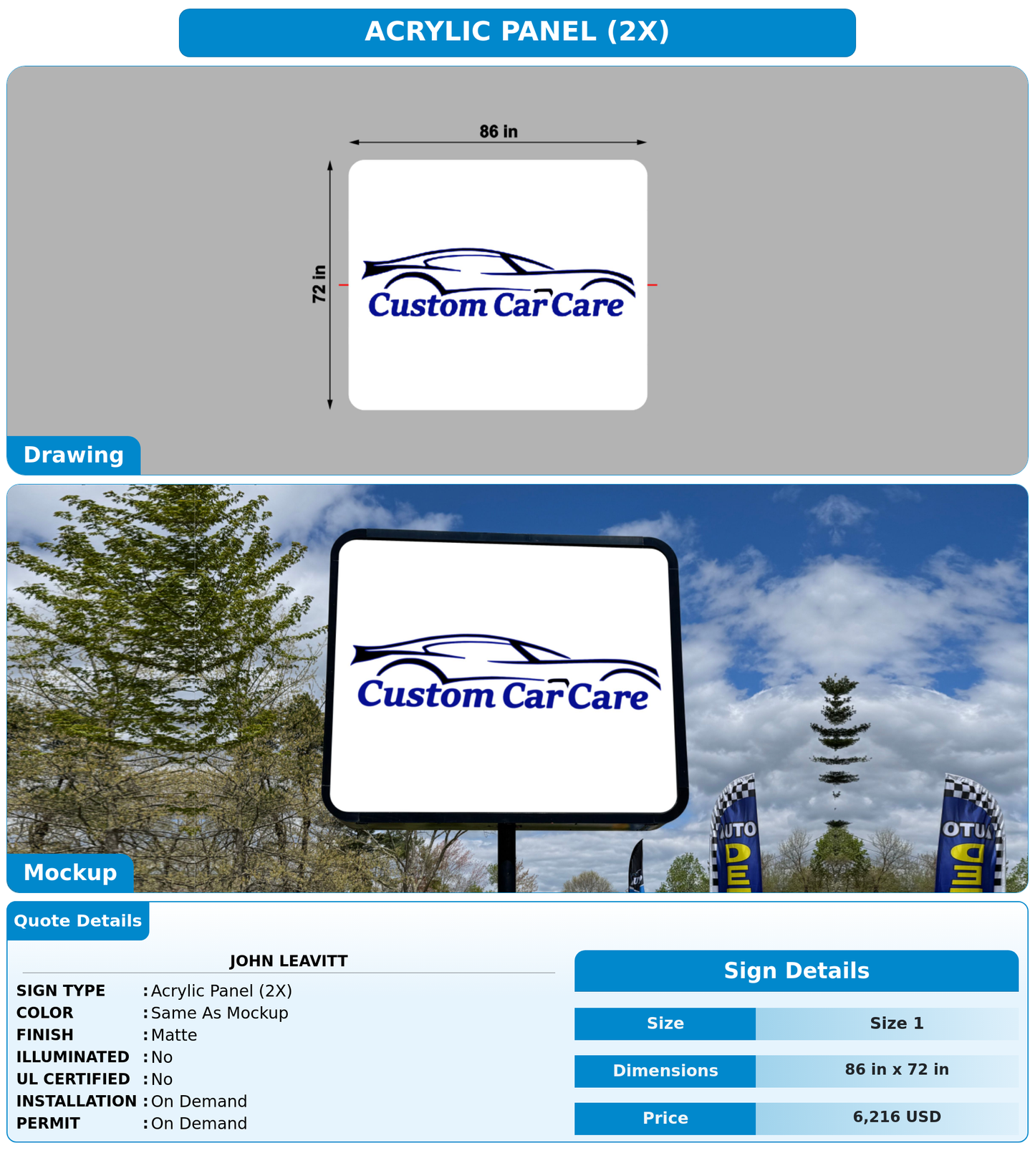 CUSTOM MOCKUP SIGN FOR John Leavitt