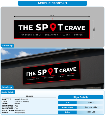 CUSTOM MOCKUP SIGN FOR Adonis