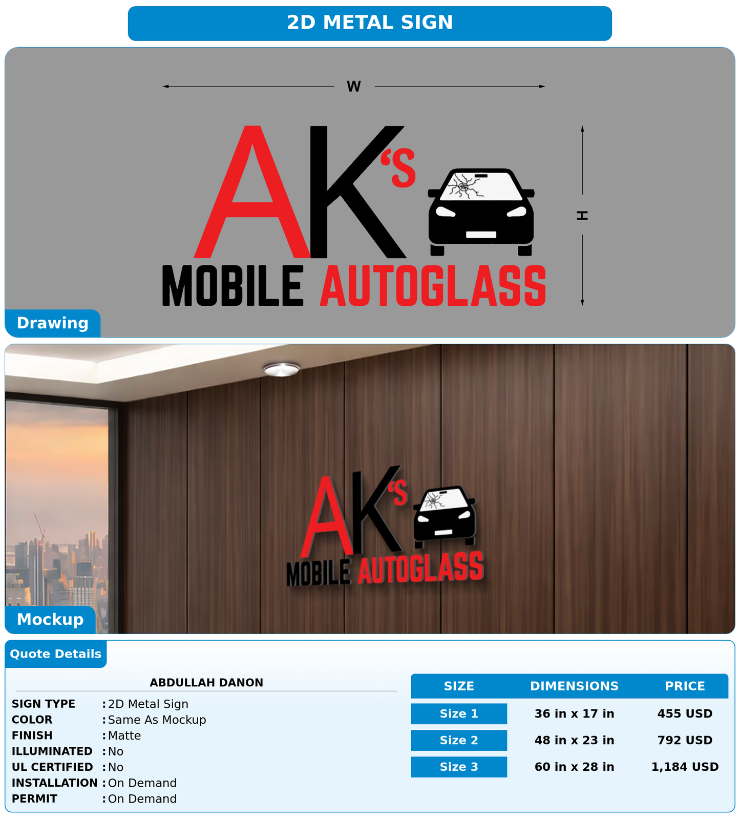CUSTOM MOCKUP SIGN FOR Abdullah Danon