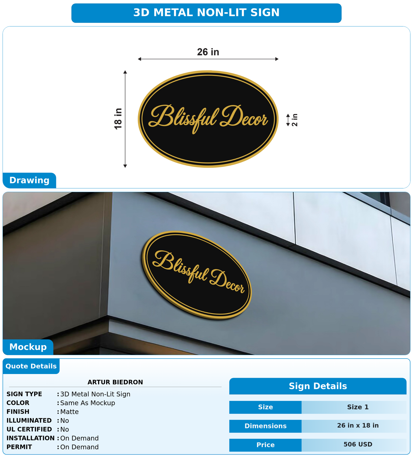 CUSTOM MOCKUP SIGN FOR Artur Biedron