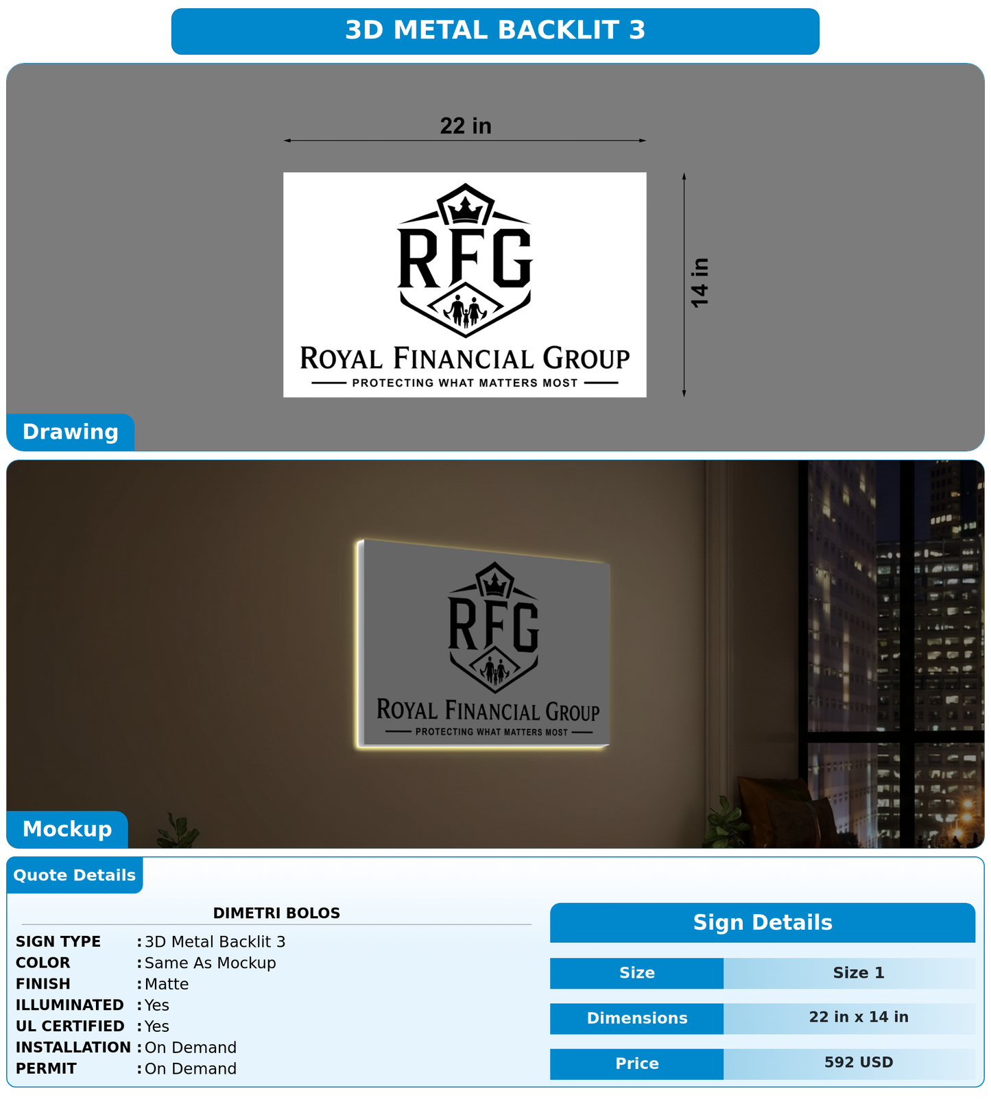 CUSTOM MOCKUP SIGN FOR Dimetri Bolos