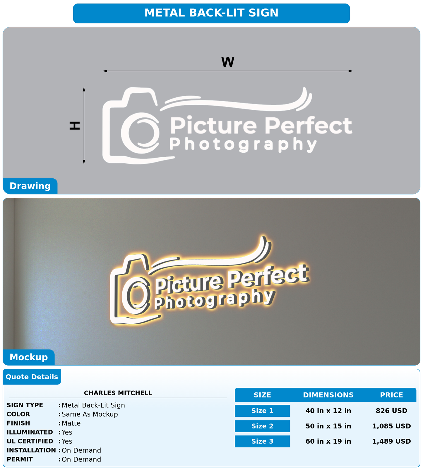 CUSTOM MOCKUP SIGN FOR Charles Mitchell