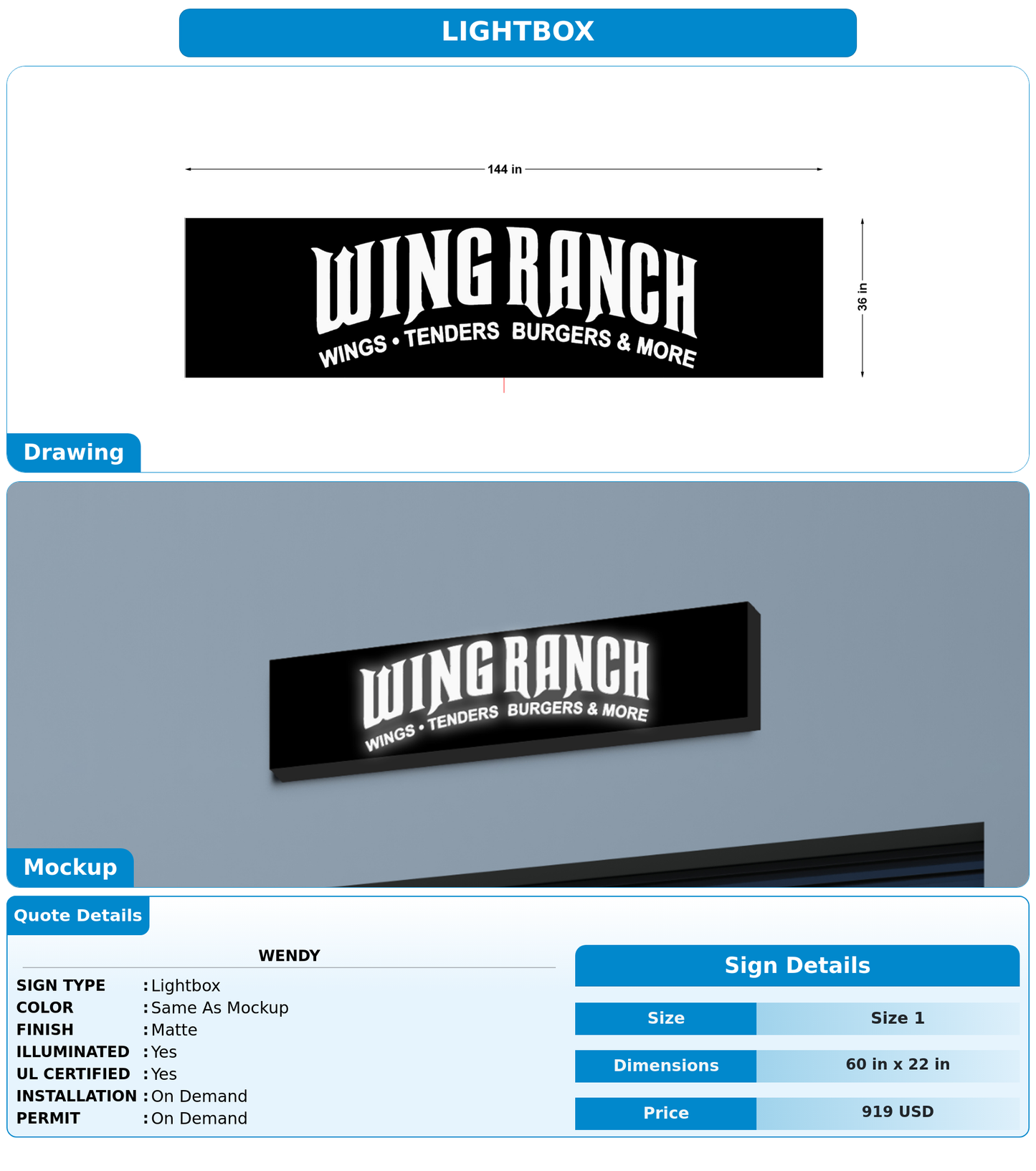 CUSTOM MOCKUP SIGN FOR Wendy