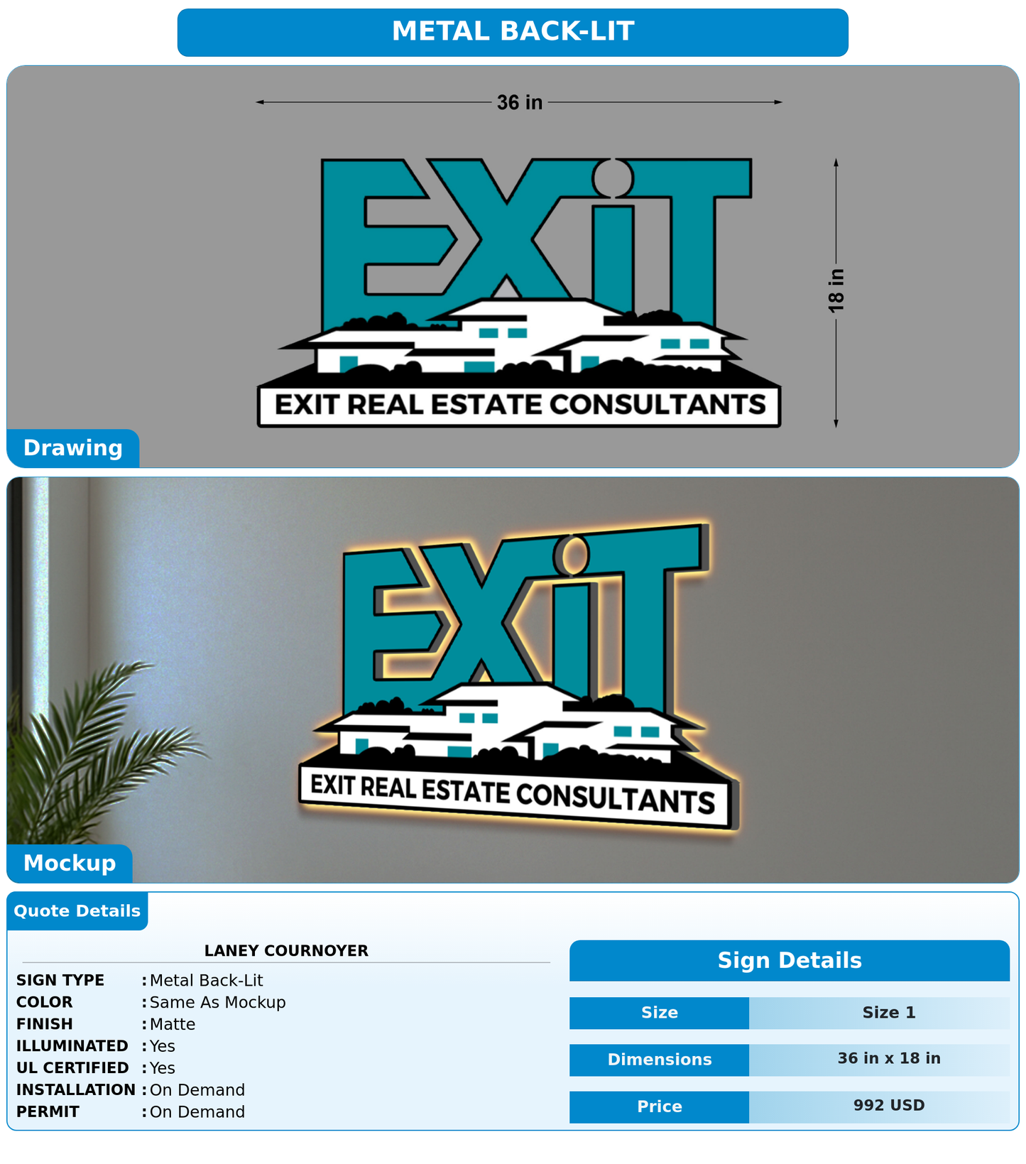 CUSTOM MOCKUP SIGN FOR Laney Cournoyer