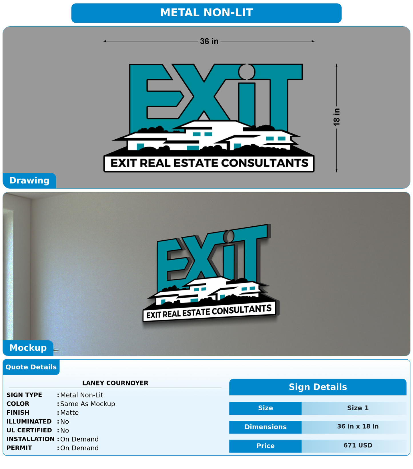 CUSTOM MOCKUP SIGN FOR Laney Cournoyer