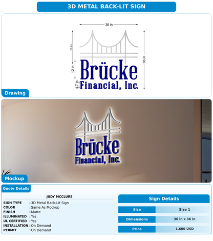 CUSTOM MOCKUP SIGN FOR Judy McClure