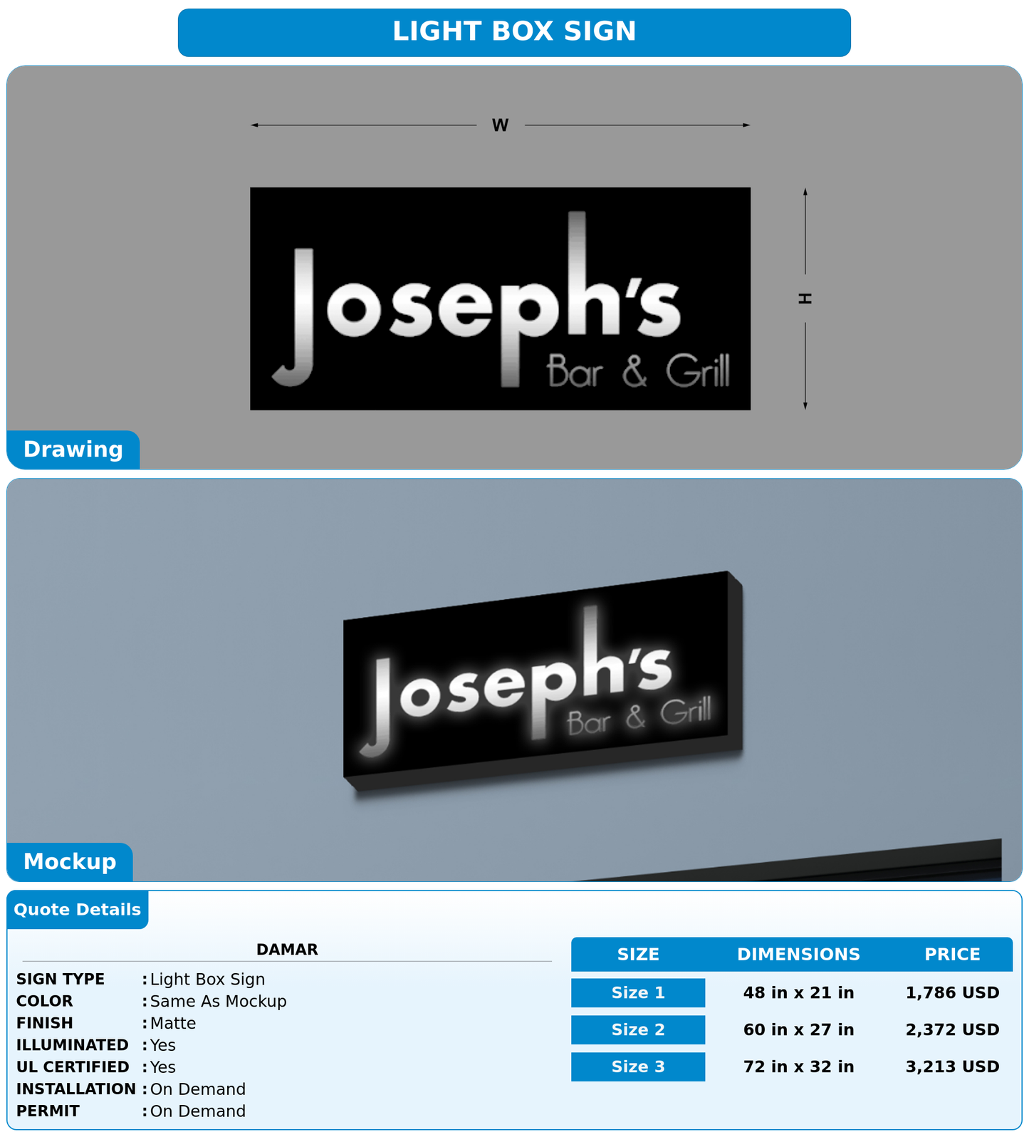 CUSTOM MOCKUP SIGN FOR Damar