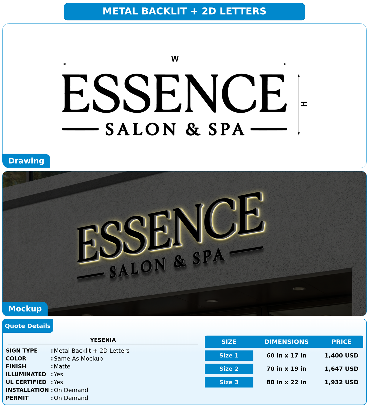CUSTOM MOCKUP SIGN FOR Yesenia