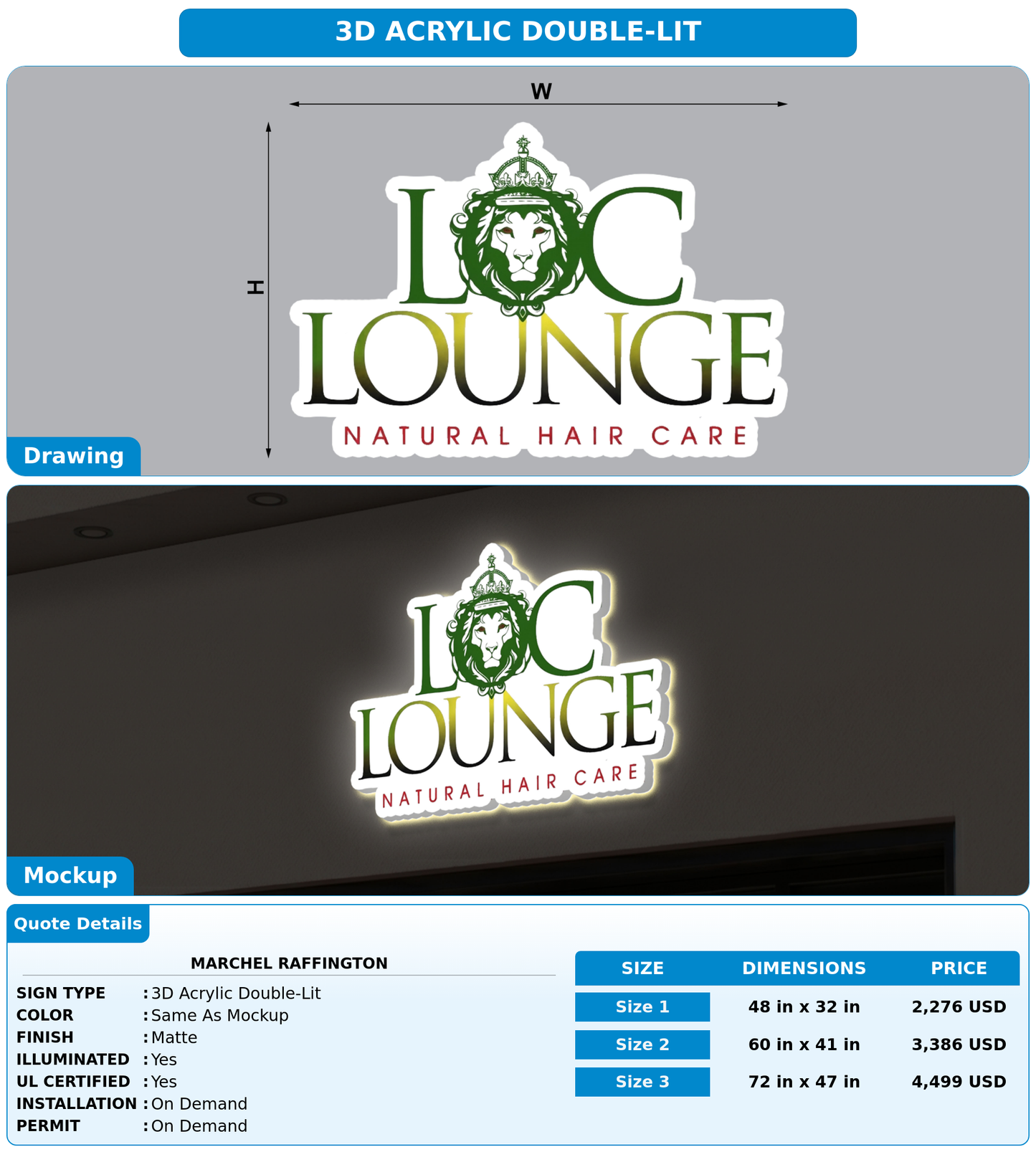 CUSTOM MOCKUP SIGN FOR Marchel Raffington