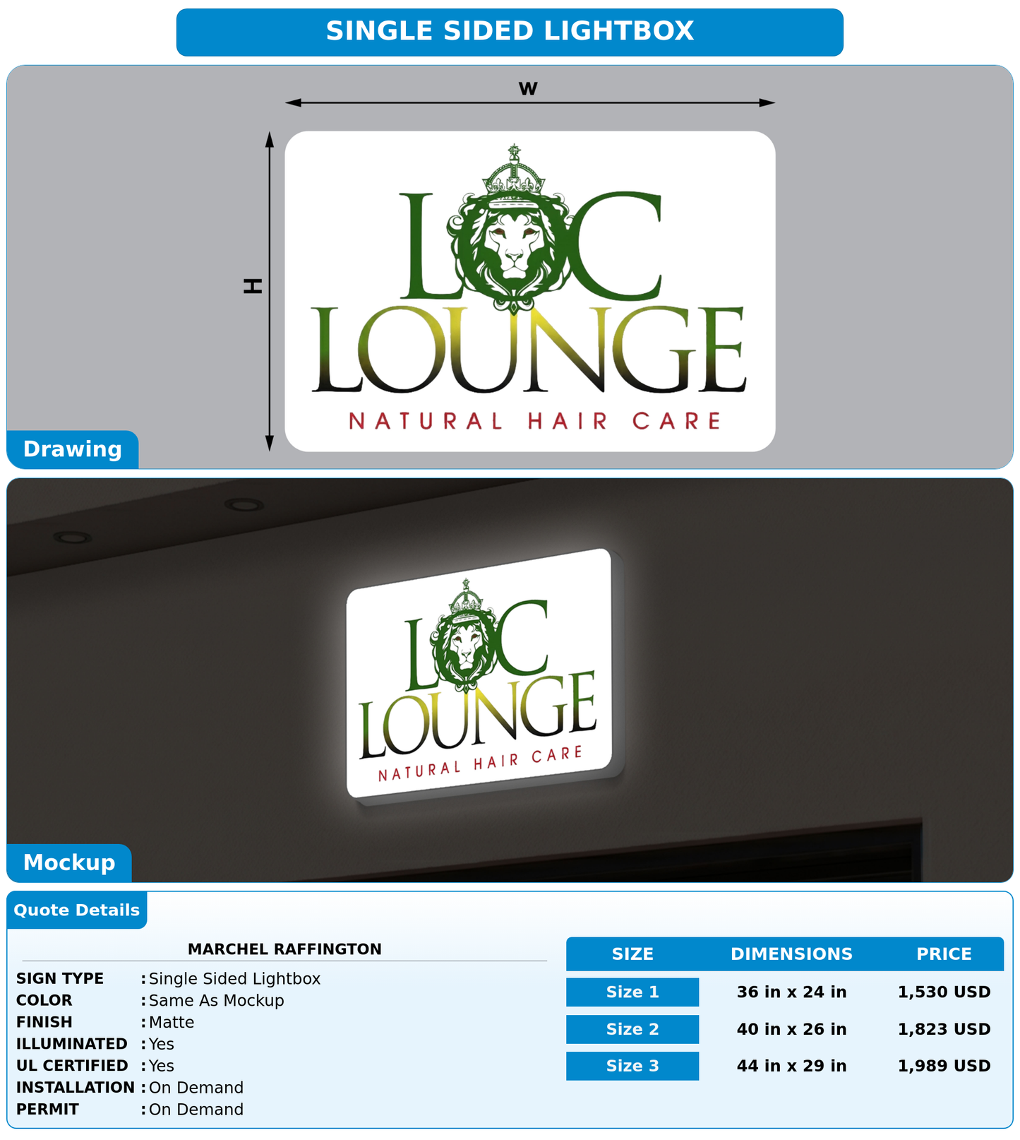 CUSTOM MOCKUP SIGN FOR Marchel Raffington