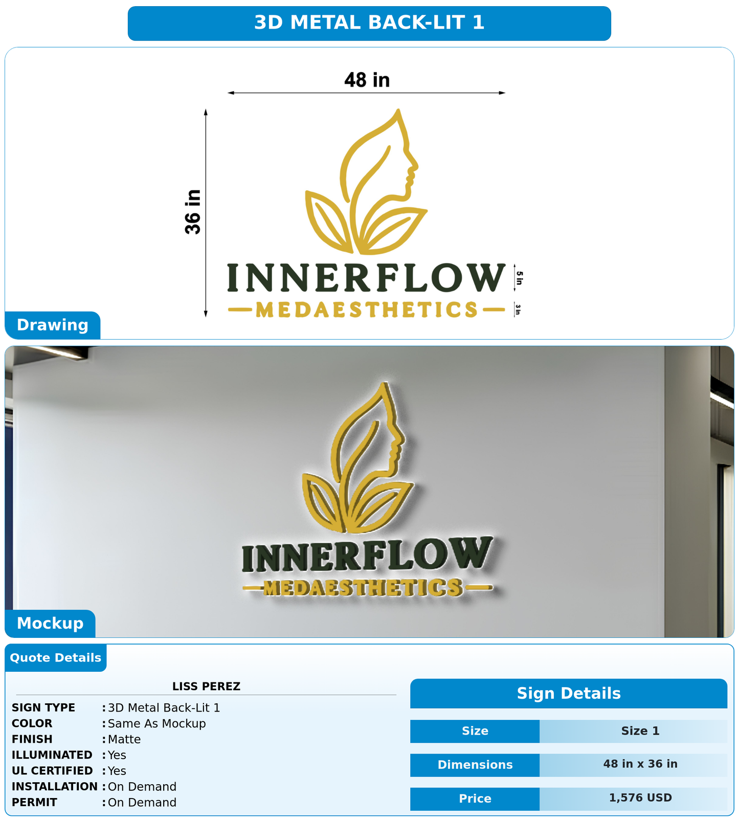 CUSTOM MOCKUP SIGN FOR Liss Perez