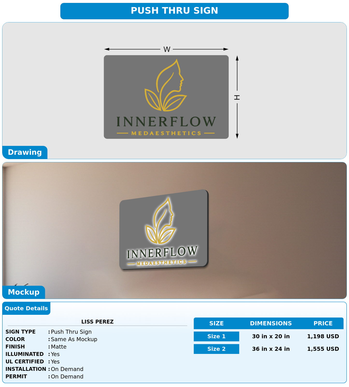 CUSTOM MOCKUP SIGN FOR Liss Perez